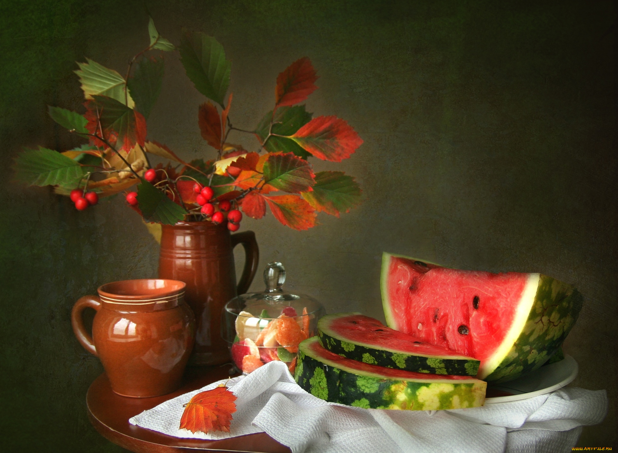 еда, арбуз, букет