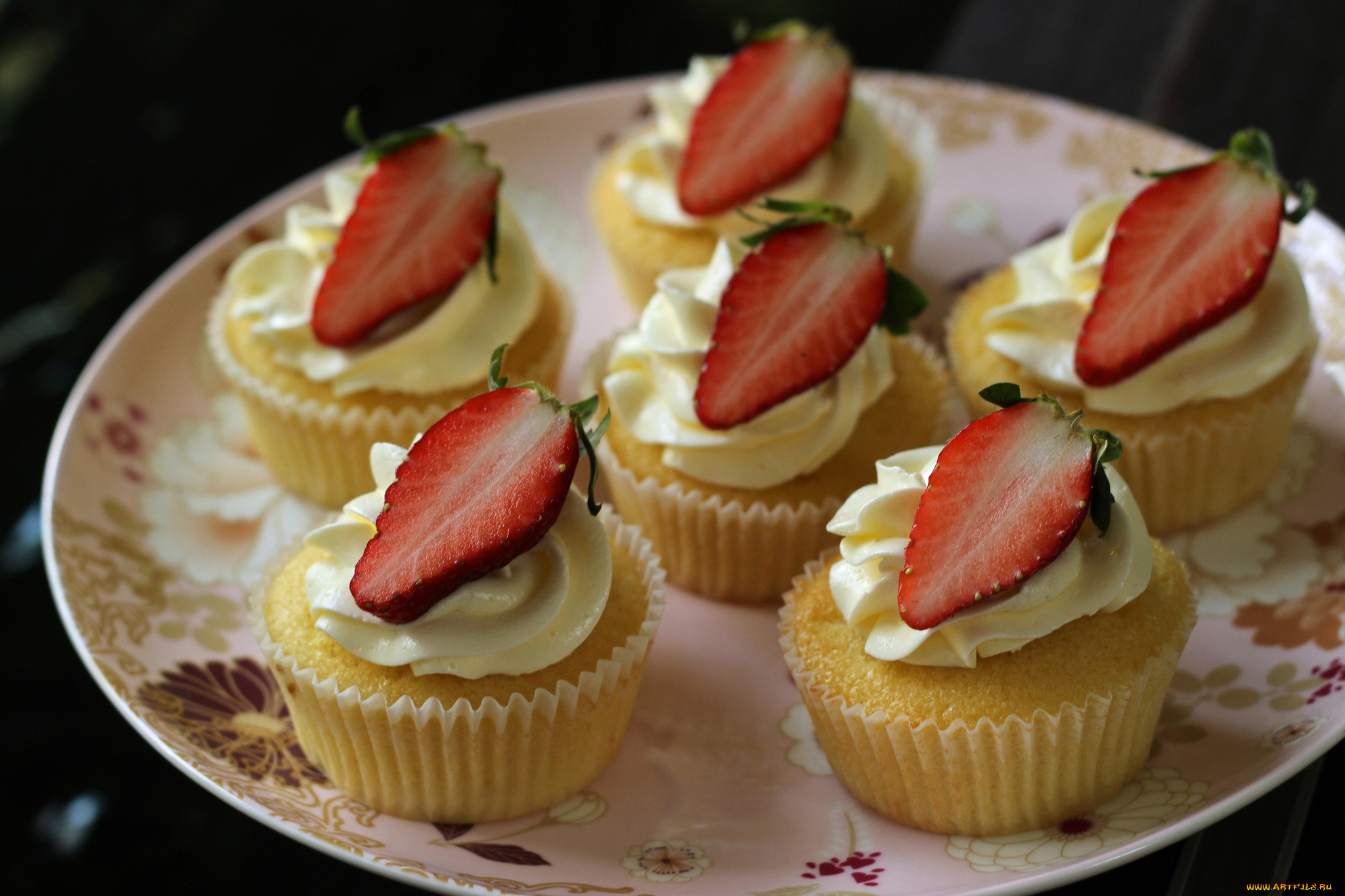 еда, пирожные, , кексы, , печенье, кекс, крем, клубника