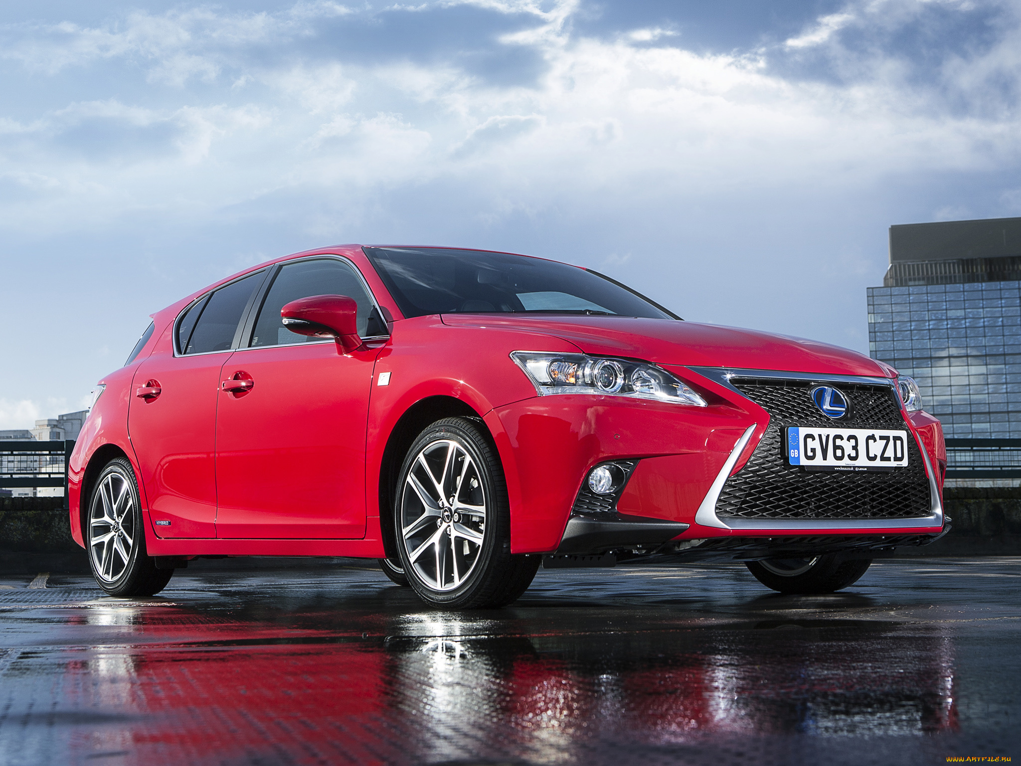 автомобили, lexus, ct, 200h, f-sport, uk-spec, 2014, красный