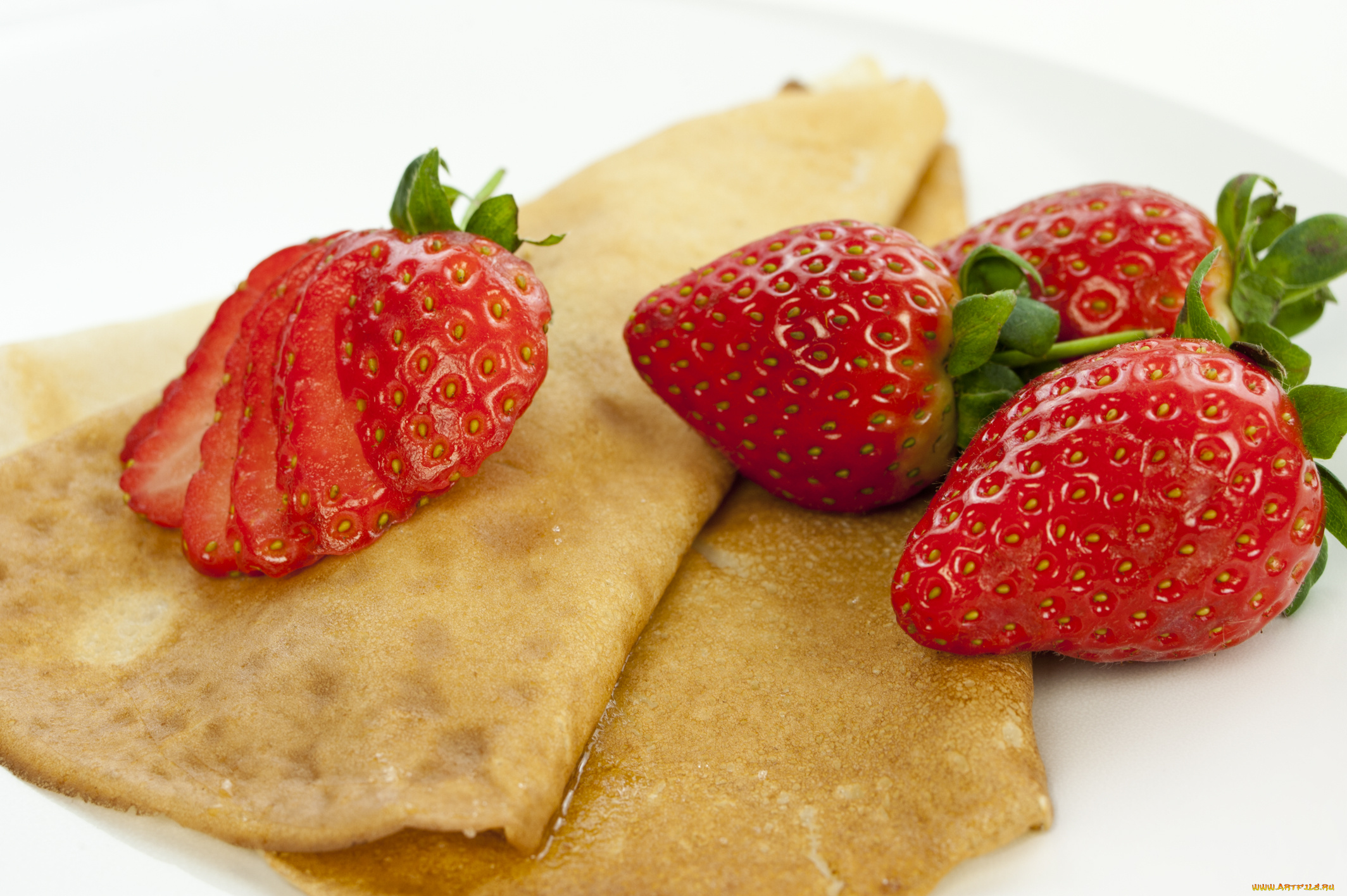 еда, блины, , оладьи, ягоды, клубника