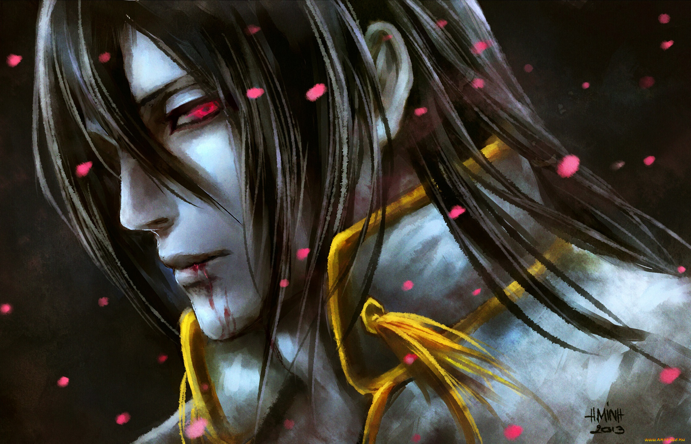 аниме, bleach, кучики, глава, клана, сенбон-закура, парень, бьякуя, арт, лицо, блич