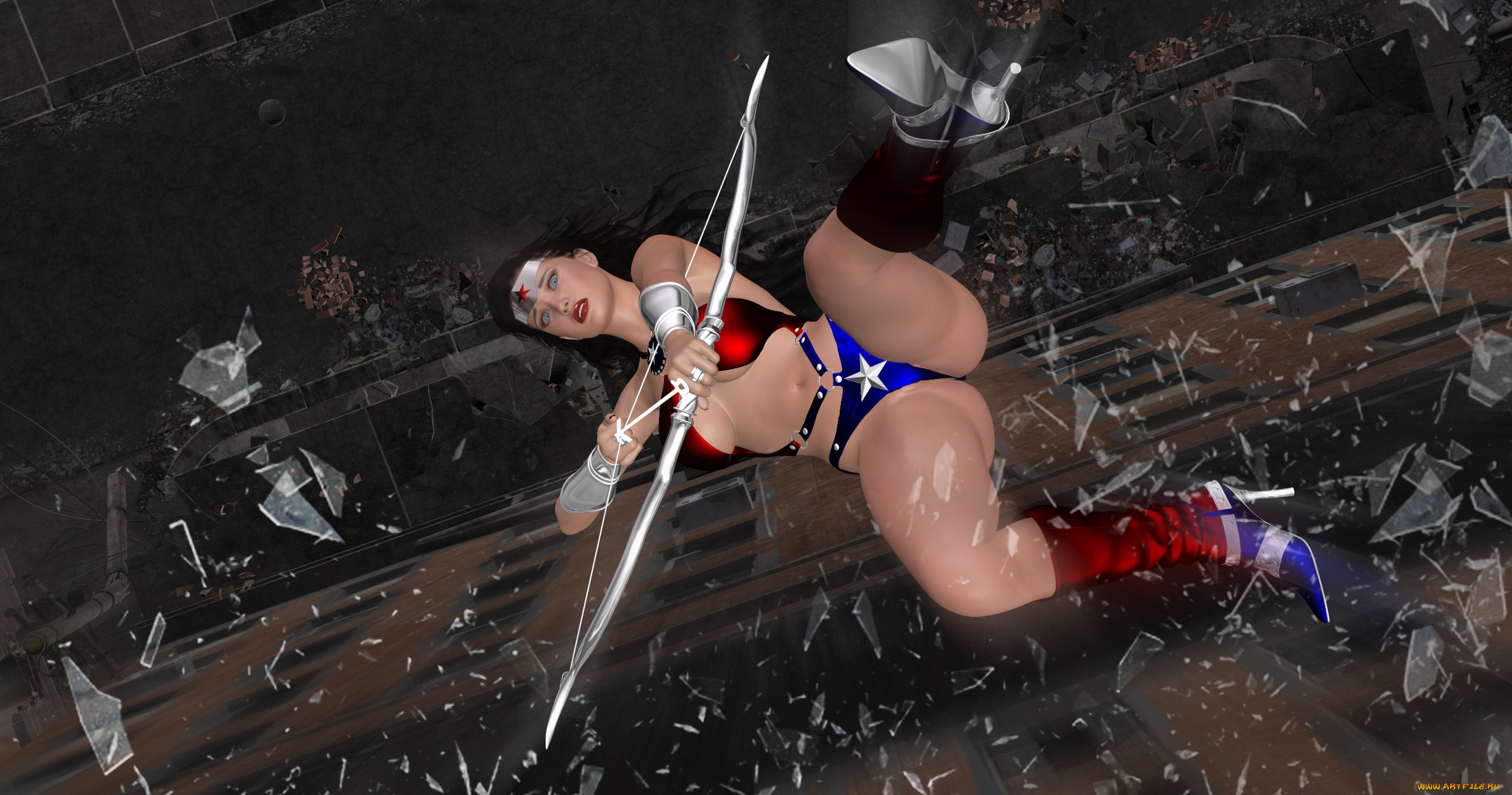 3д, графика, fantasy, , фантазия, супермен, лук