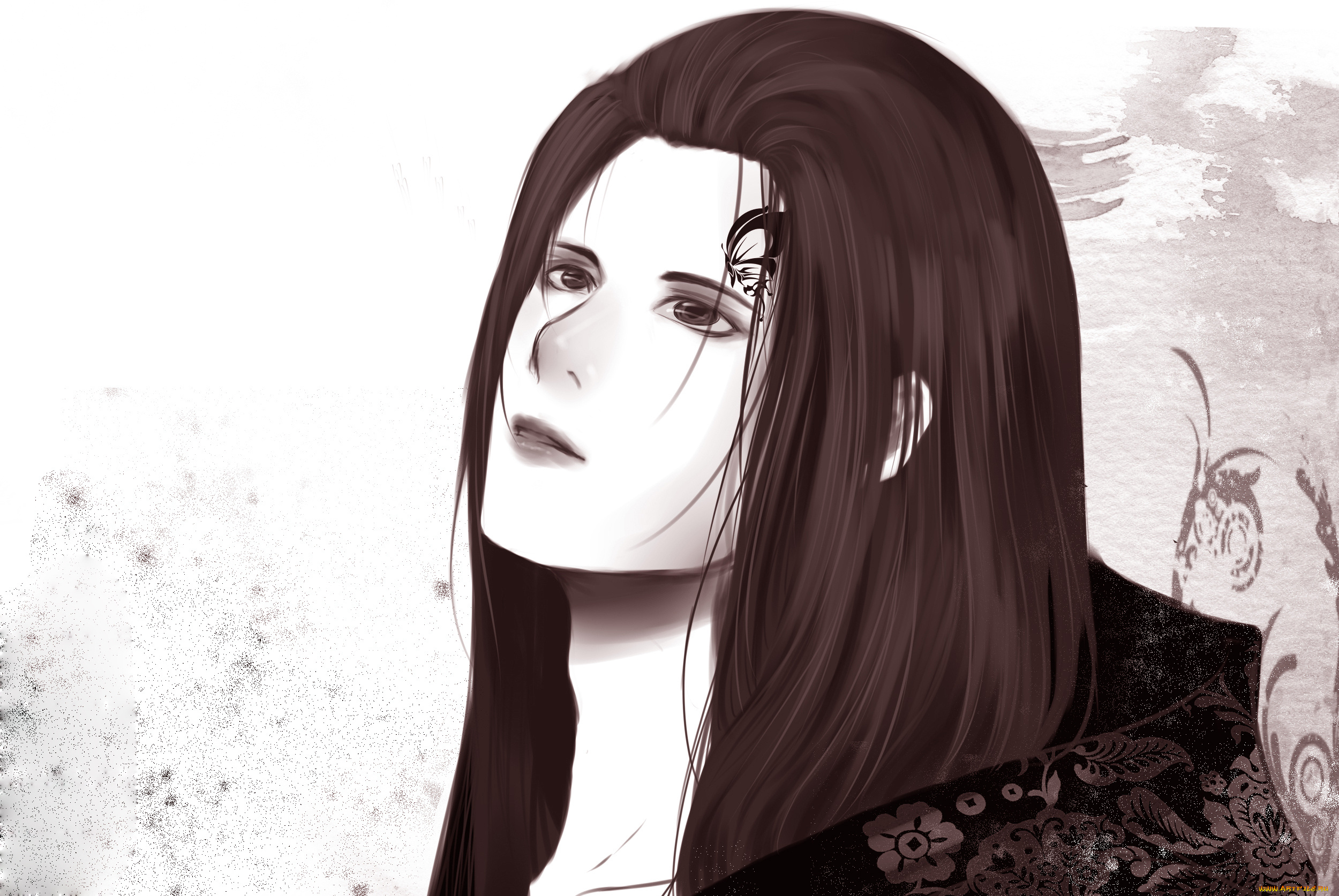 аниме, *unknown, , другое, тату, лицо, волосы, юката