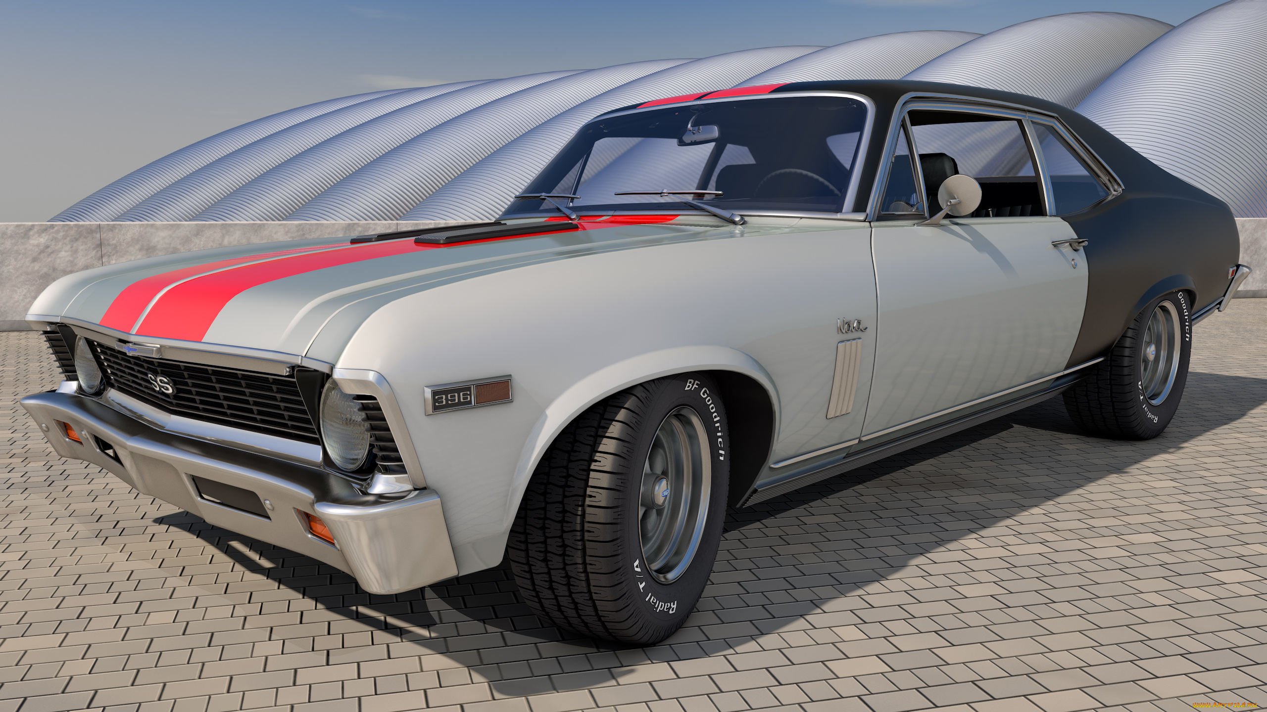 автомобили, 3д, 1969, ss, camaro, chevy