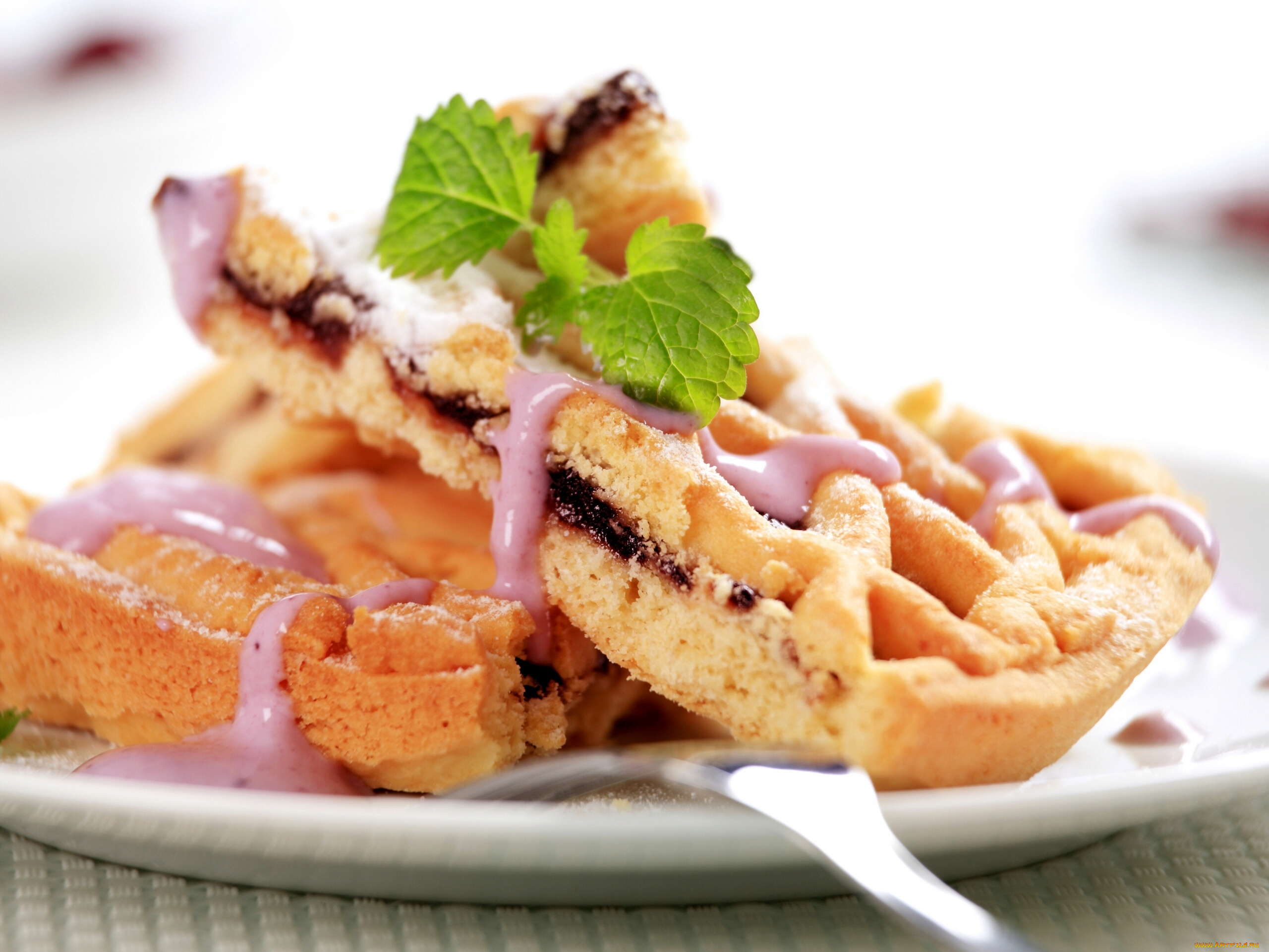 еда, пироги, мята, соус, пирог
