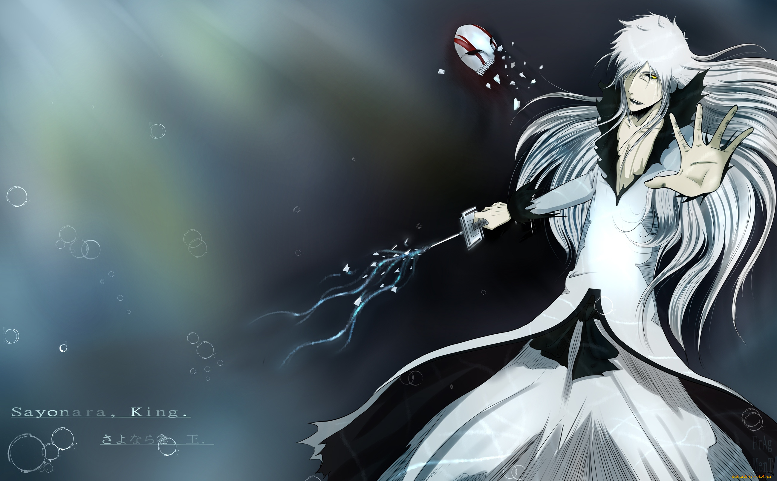 аниме, bleach, банкай, белый, занпакто, пустой, ичиго, блич, пузырьки, маска