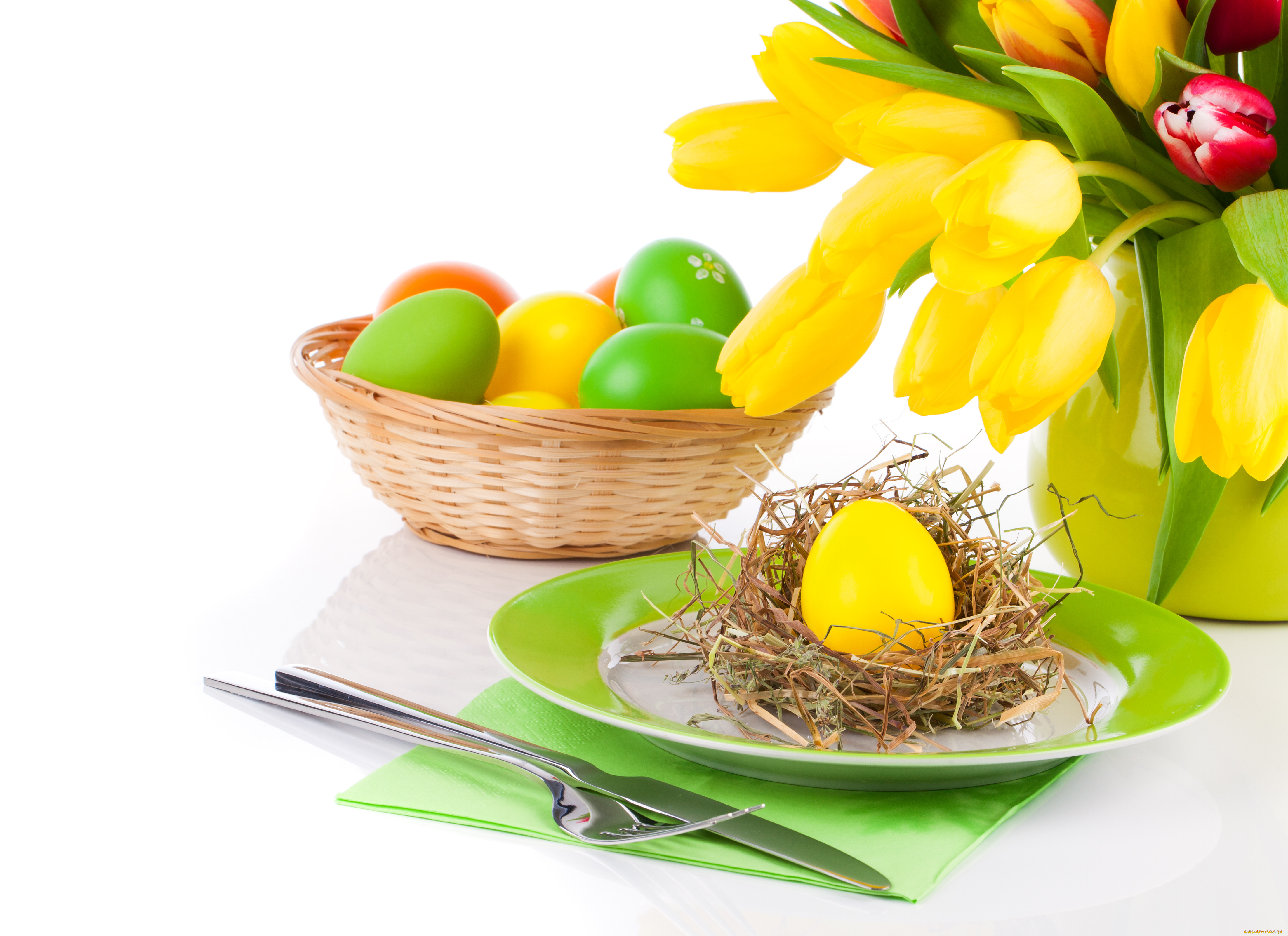 праздничные, пасха, тюльпаны, яйца