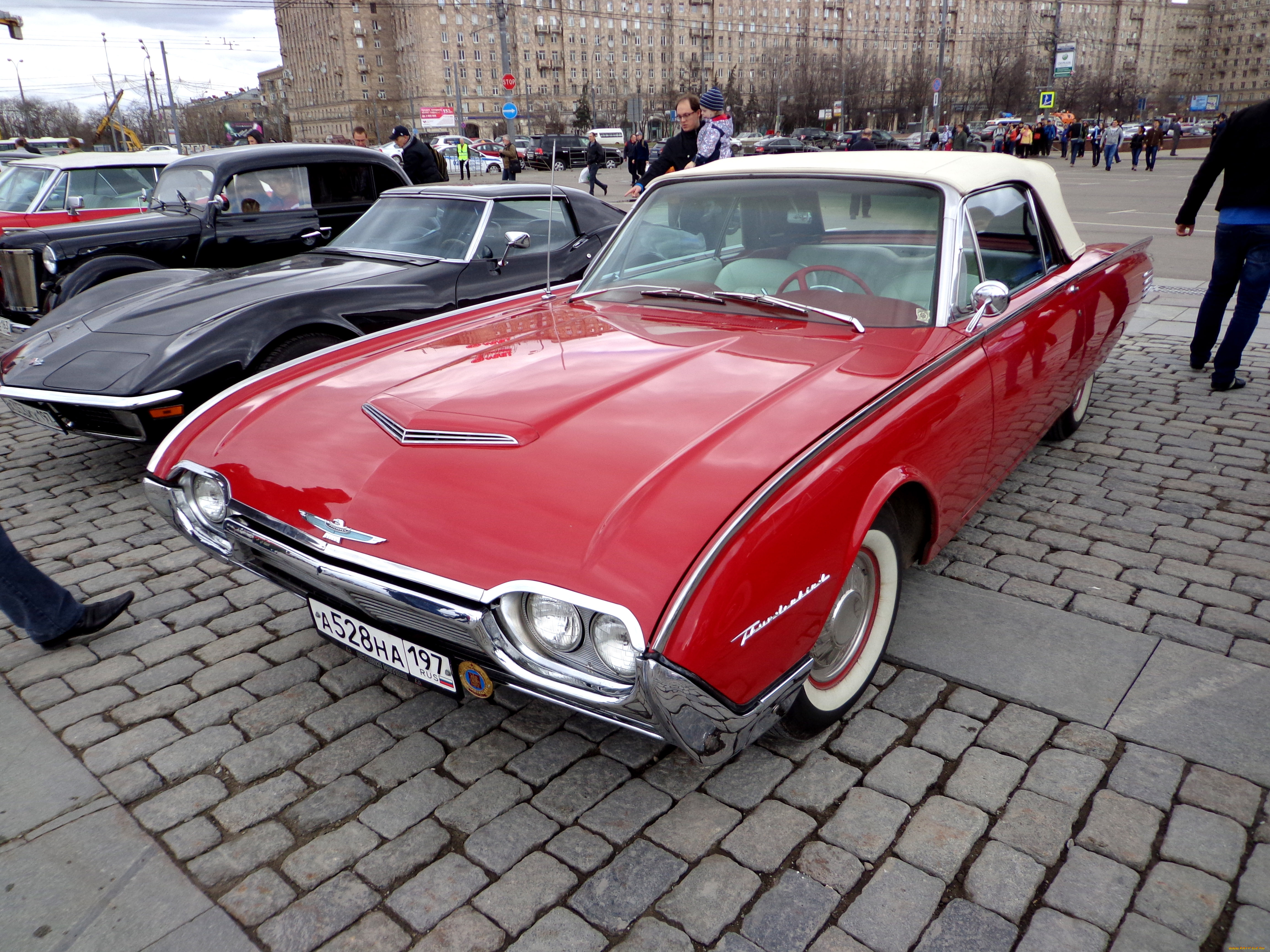 автомобили, ford, thunderbird, красный
