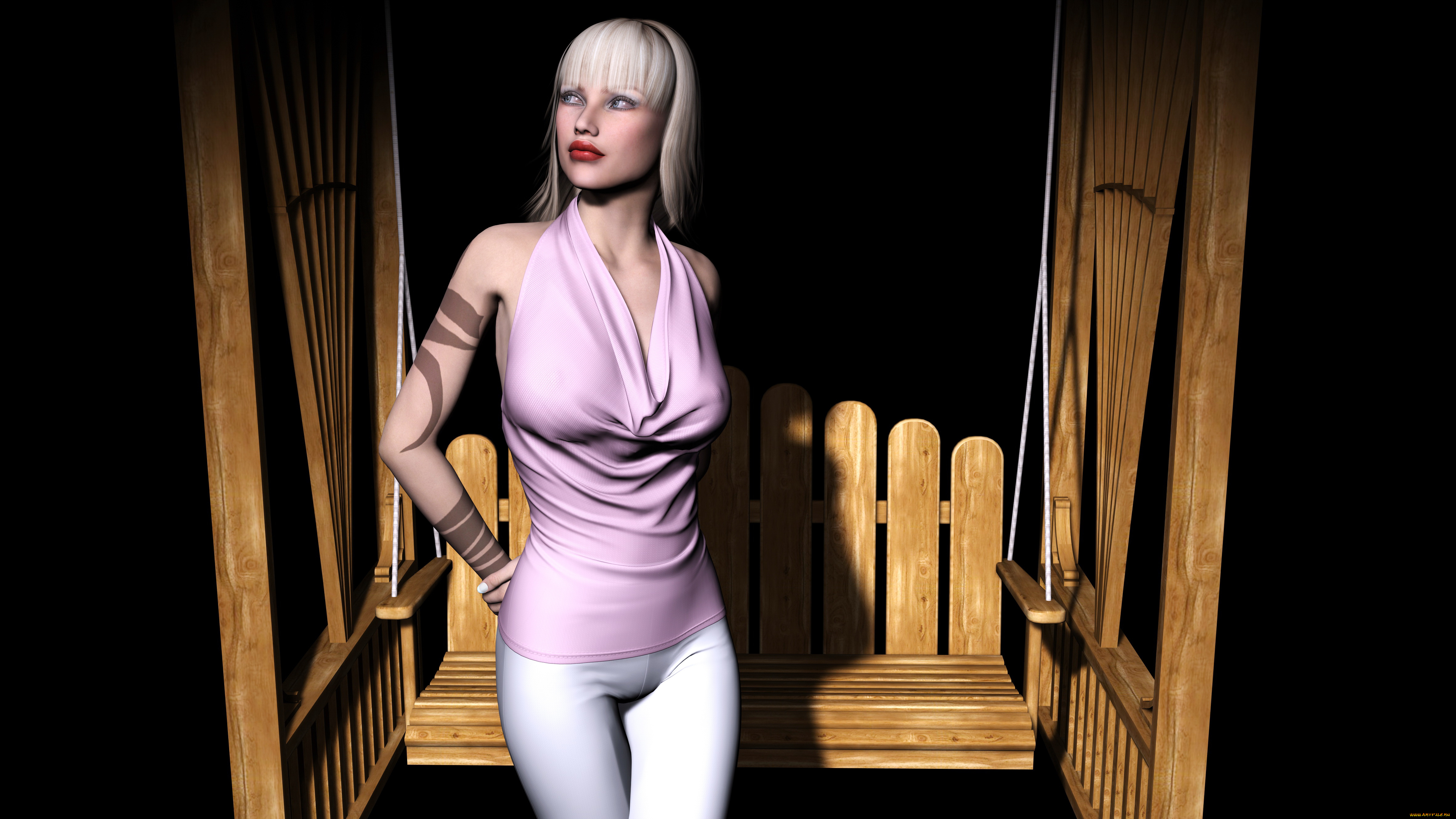 3д, графика, people, , люди, блондинка, взгляд, девушка