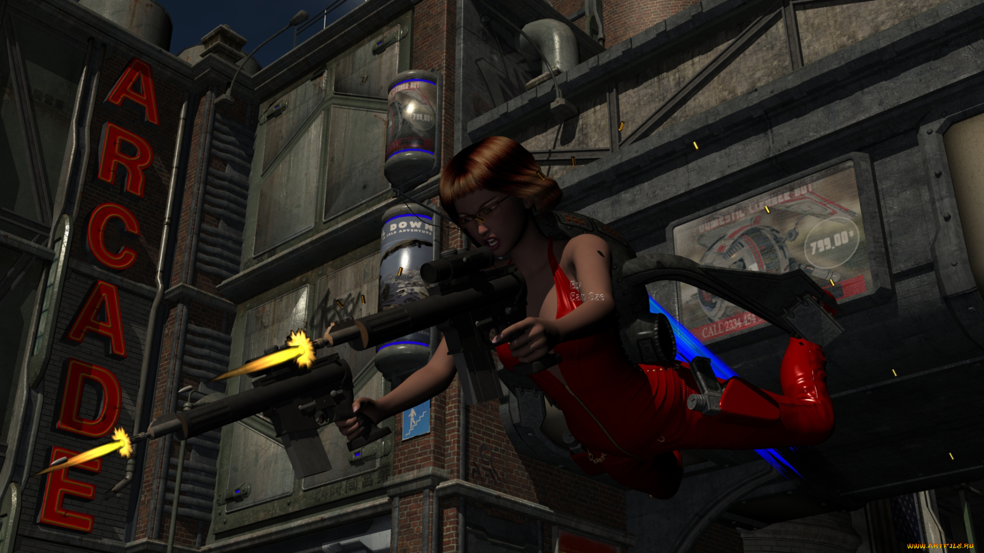 3д, графика, фантазия, , fantasy, оружие, фон, взгляд, девушка