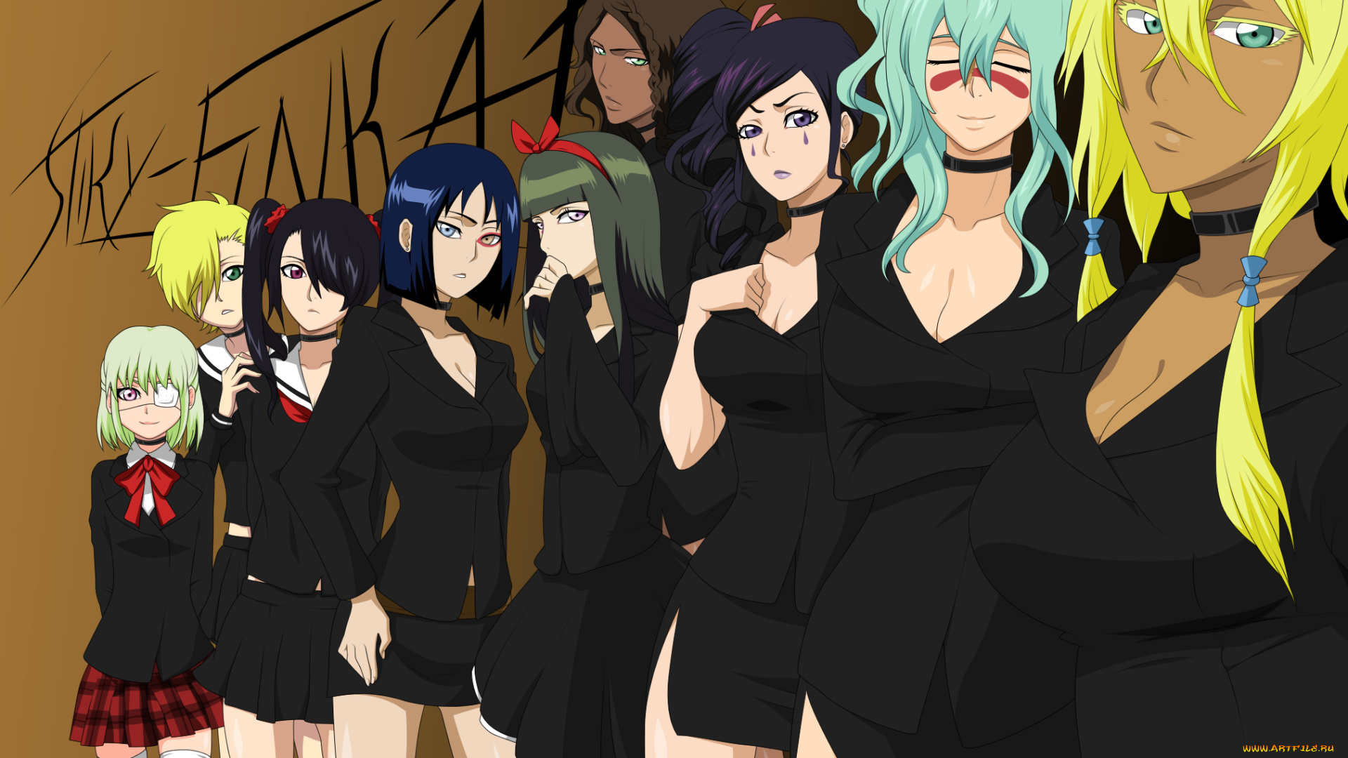 аниме, bleach, фон, взгляд, девушки