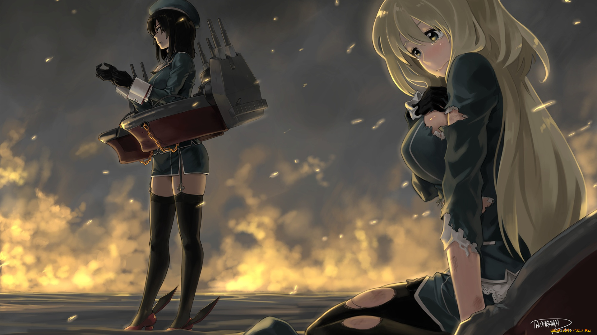 аниме, kantai, collection, kantai, collection, akagi, kancolle, арт, tachibana, roku, takao, оружие, девушки