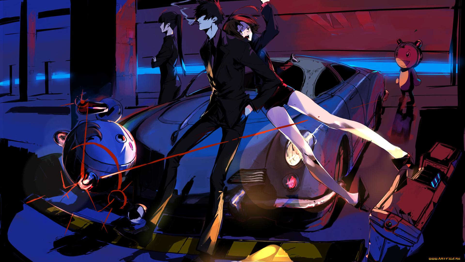 аниме, psycho-pass, дым, сигарета, парни, девушка, арт, tsunemori, akane, kunizuka, yayoi, kougami, shinya