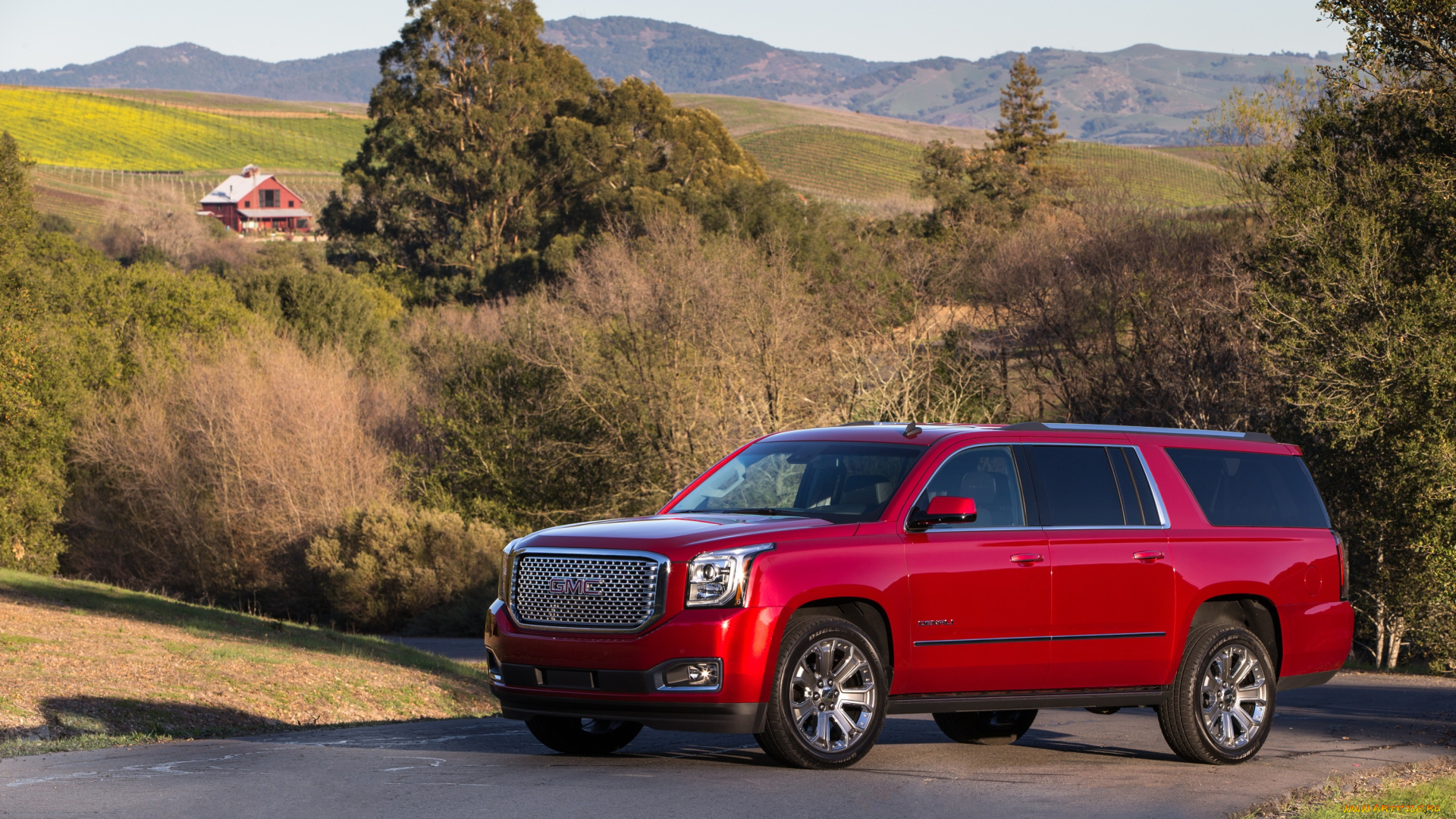 автомобили, gm-gmc, 2015г, denali, xl, yukon, gmc, красный