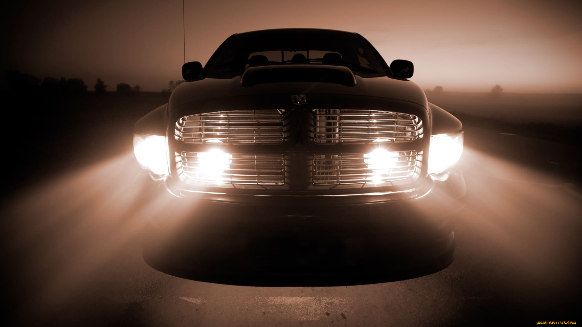 dodge, автомобили, свет, фары, решетка