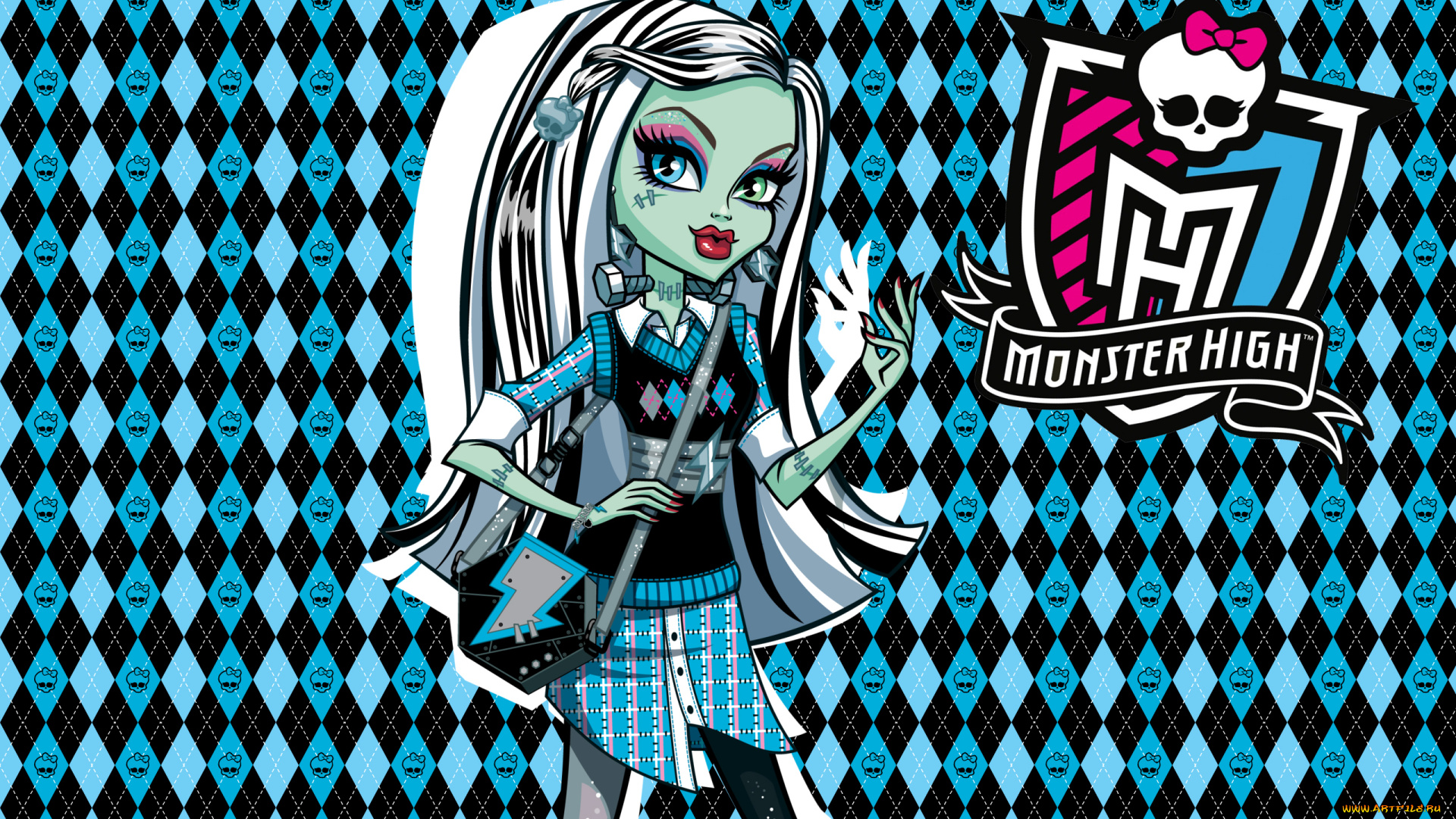 monster, high, мультфильмы, -, monster, high, девушка, фон, взгляд, monster, high
