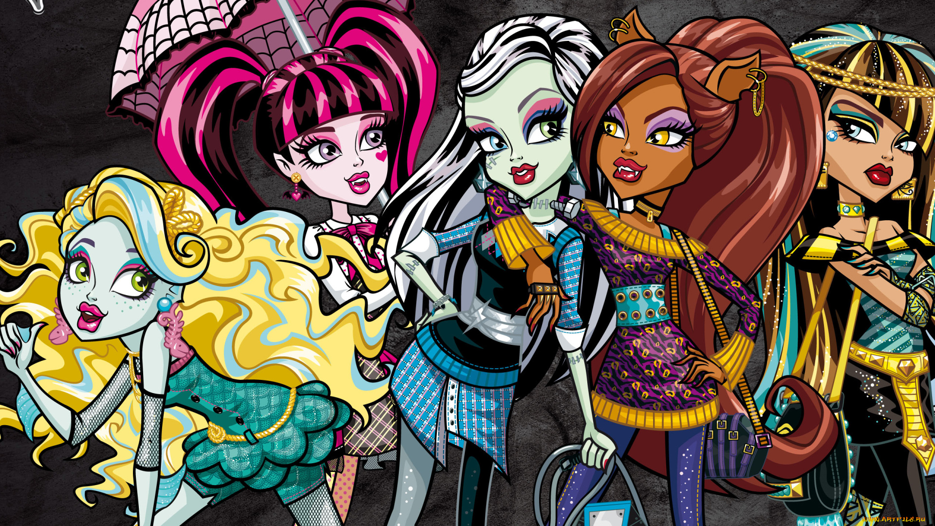 monster, high, мультфильмы, -, monster, high, персонажи, монстры, девушки, monster, high