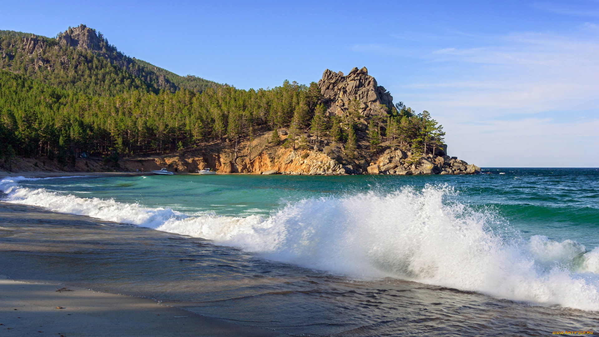 озеро, байкал, природа, побережье, волны, камни, горы, байкал, озеро