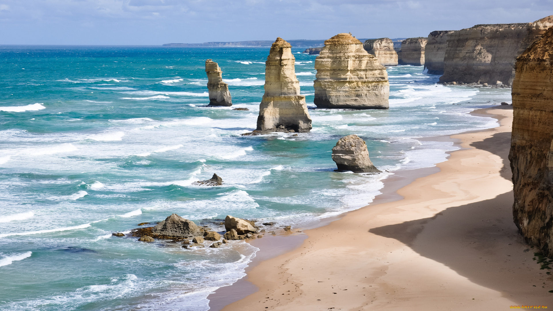 природа, побережье, океан, австралия, небо, скалы, море