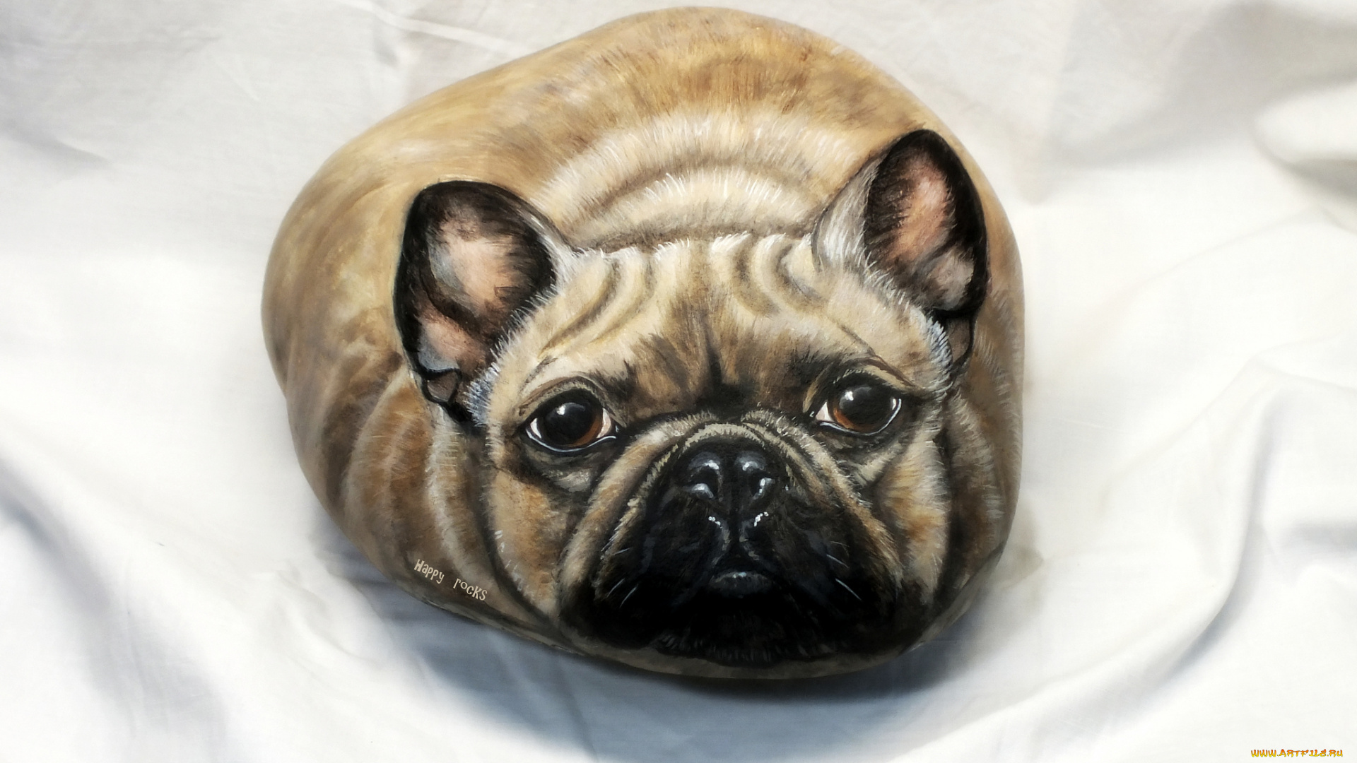 разное, ремесла, , поделки, , рукоделие, пёс, камень, ткань, рисунок