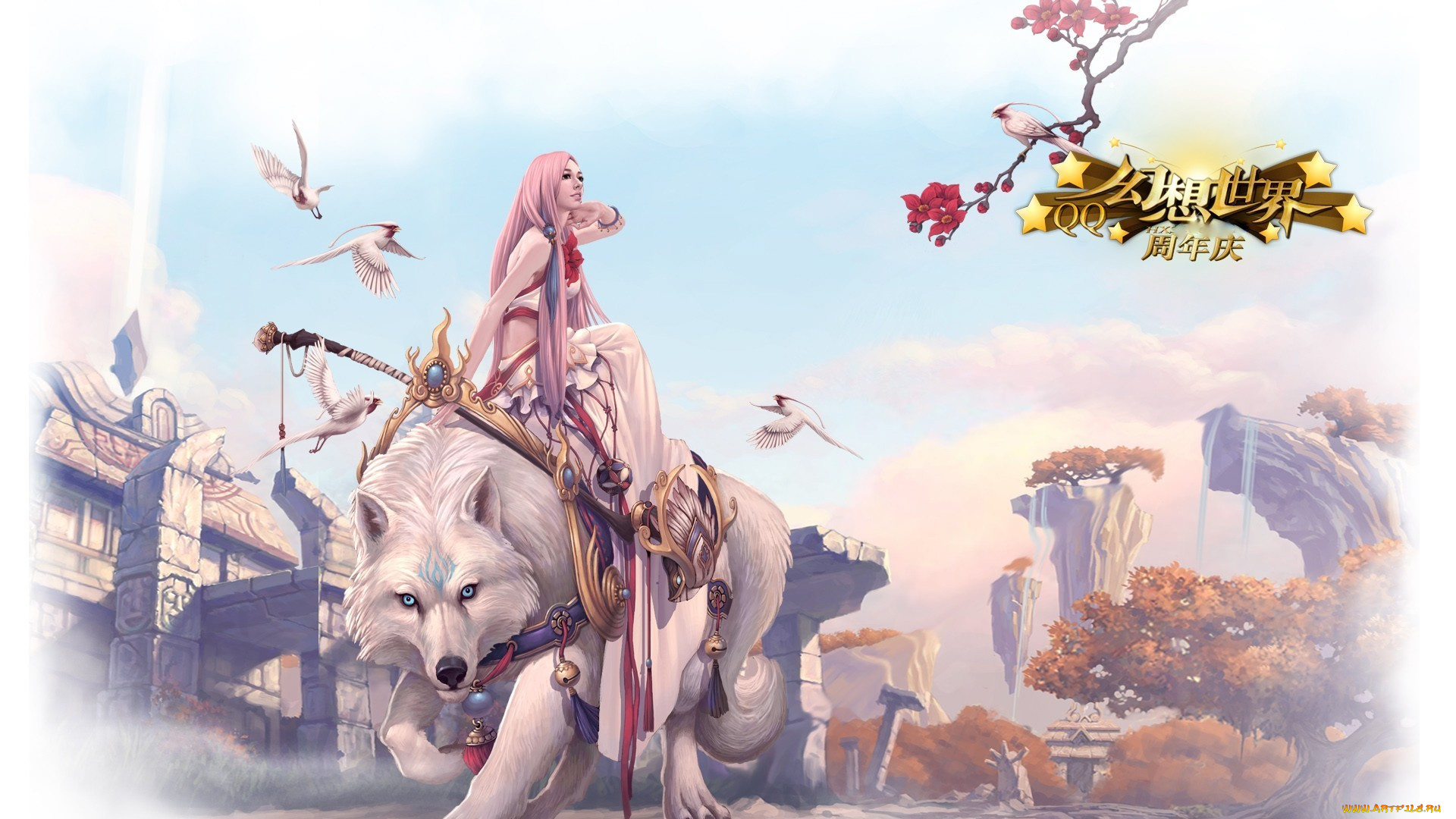 видео, игры, ~~~другое~~~, арт, игра, фентези, волк, девушка