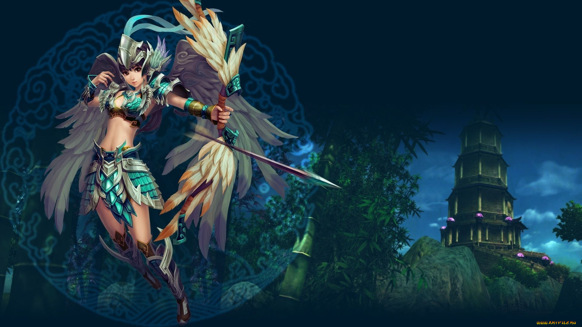 видео, игры, ~~~другое~~~, игра, боевой, дух, три, стрела, арт, лук, лучница, девушка