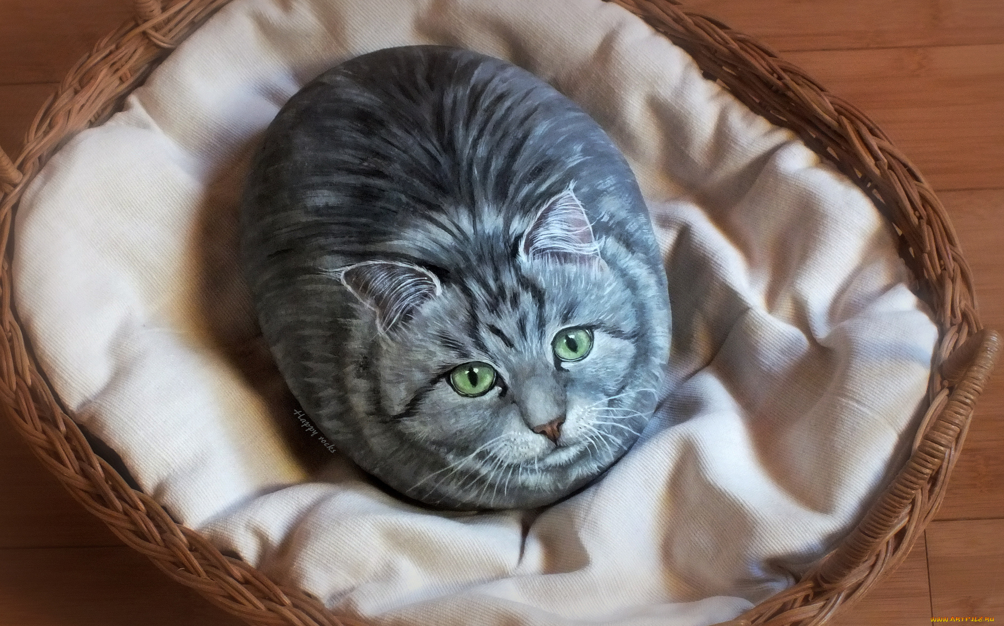 разное, ремесла, , поделки, , рукоделие, ткань, рисунок, кот, камень