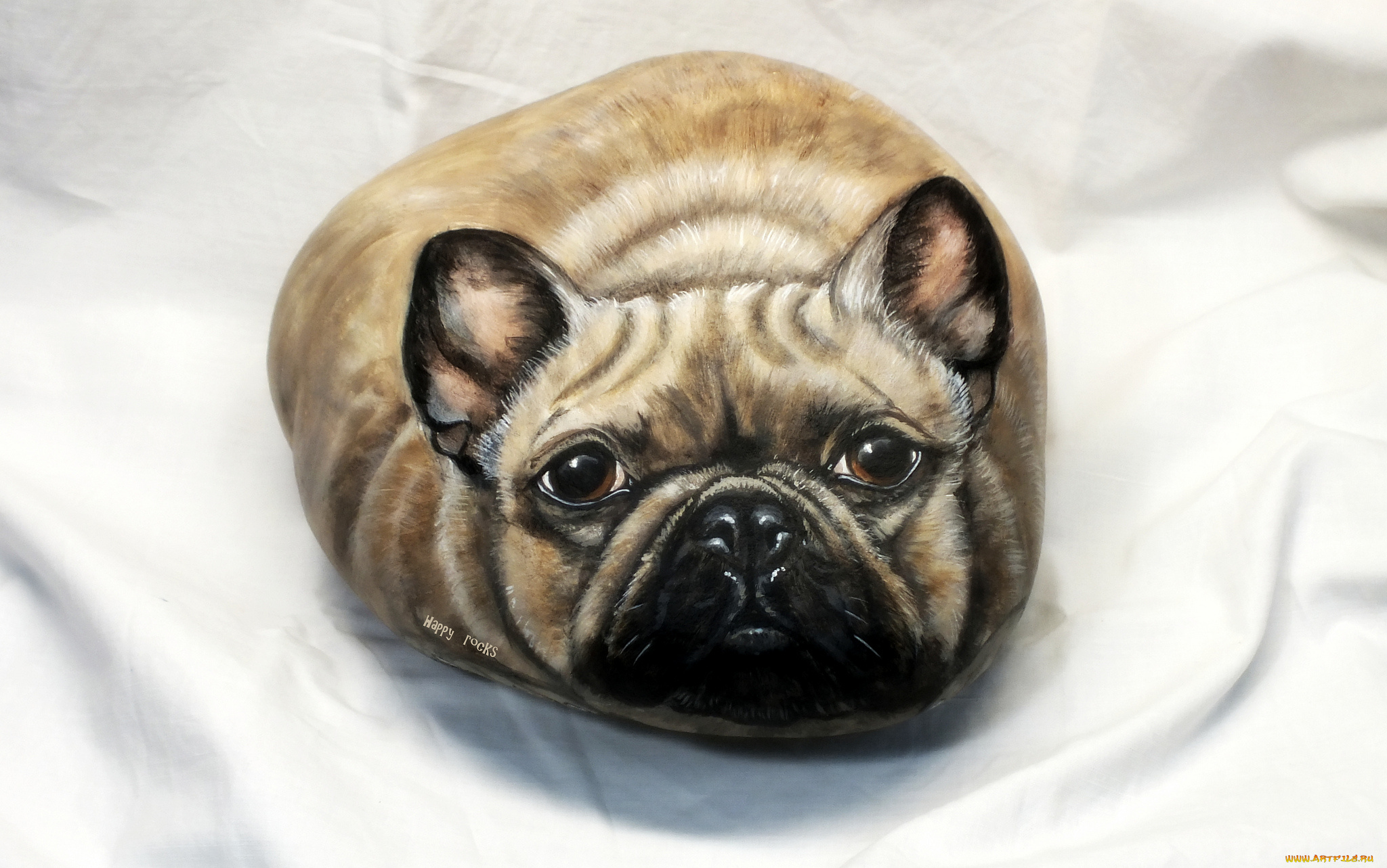 разное, ремесла, , поделки, , рукоделие, пёс, камень, ткань, рисунок