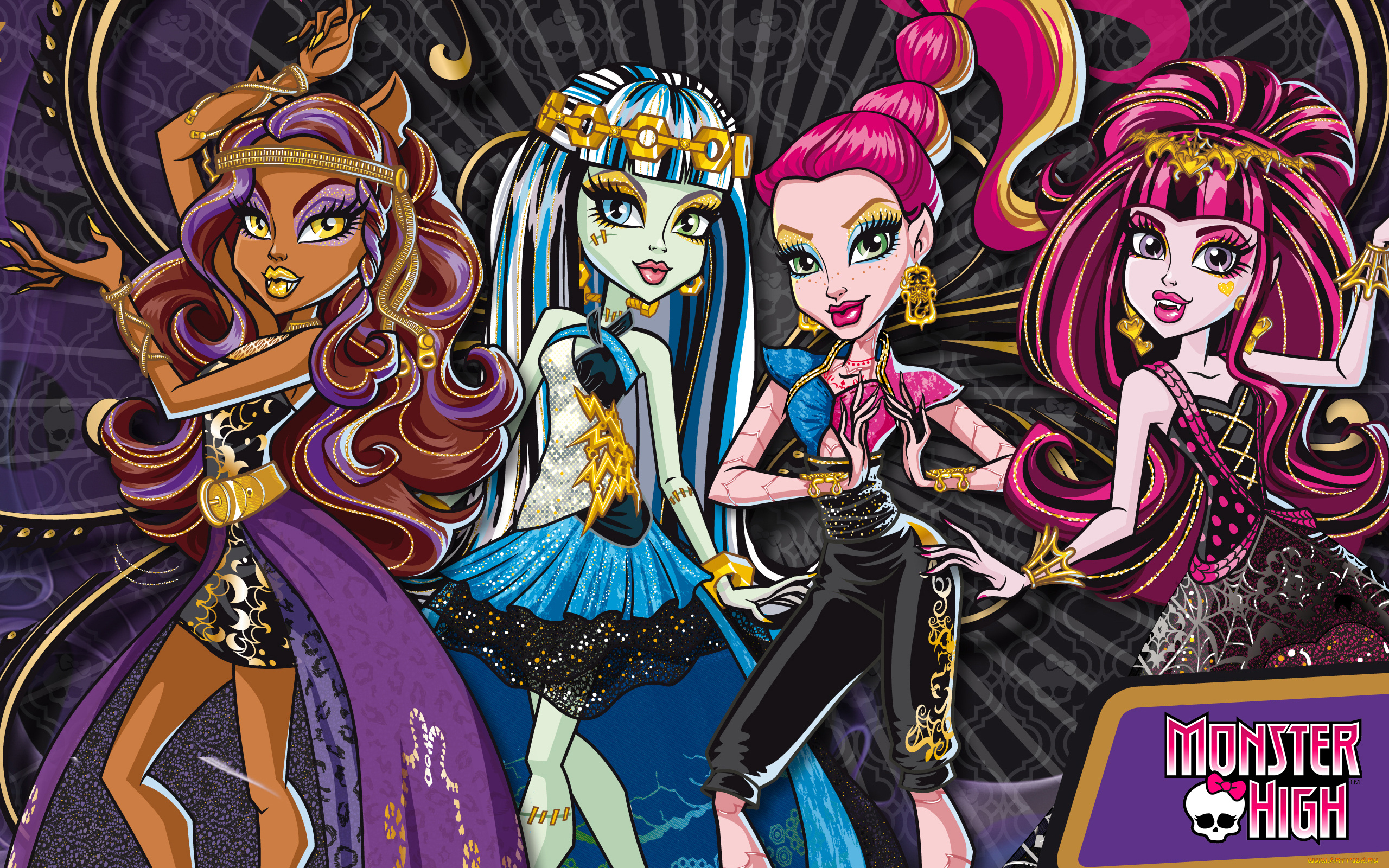 monster, high, мультфильмы, -, monster, high, персонажи, монстры, девушки, monster, high