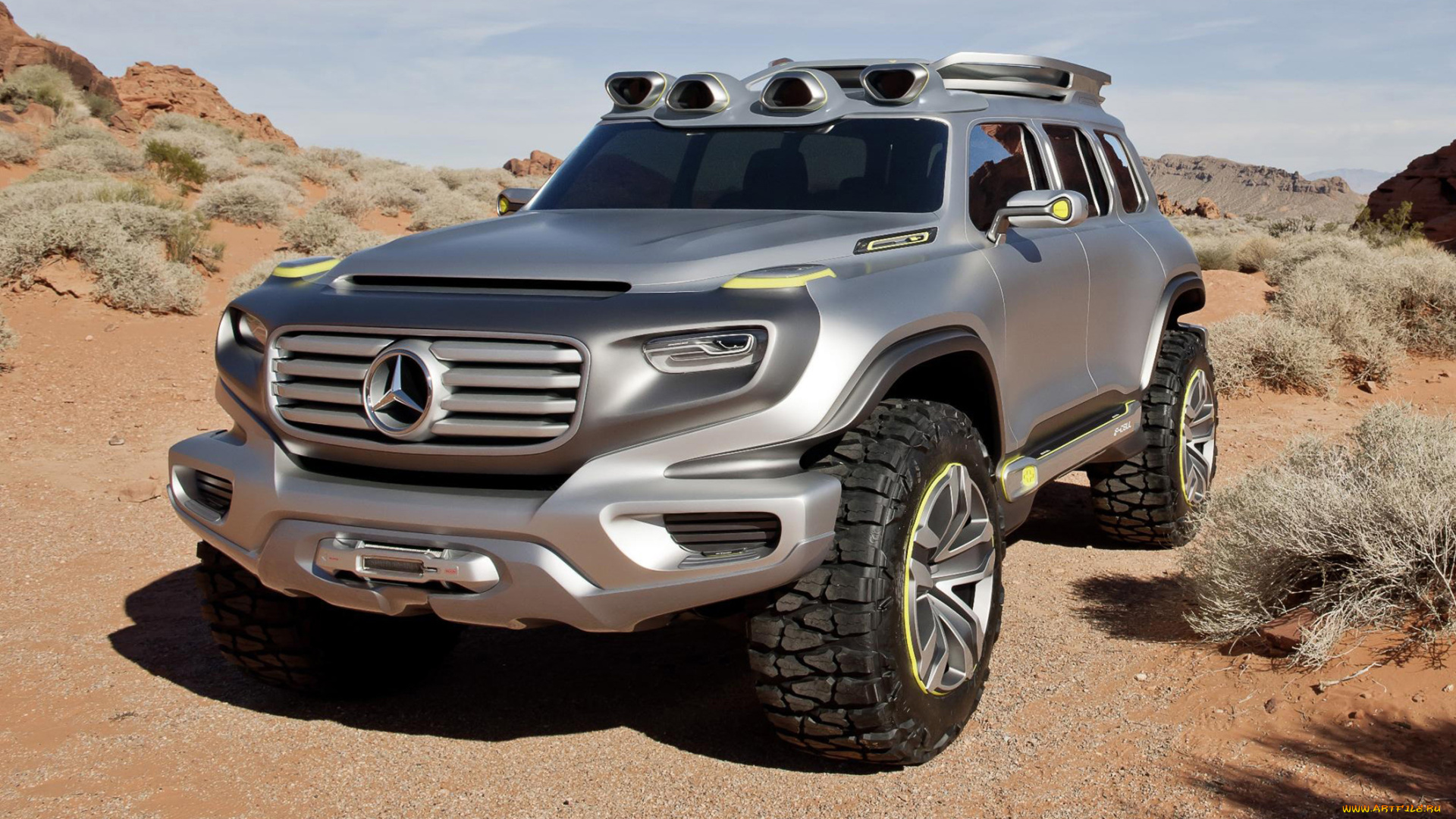 mercedes-benz, ener-g-force, concept, автомобили, mercedes-benz, горы, серебристый, природа, внедорожник, джип, concept, ener-g-force