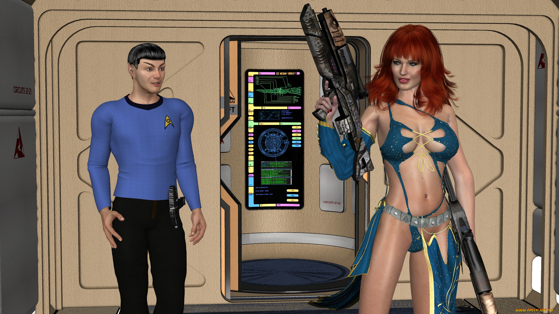 3д, графика, фантазия, , fantasy, фон, взгляд, девушка