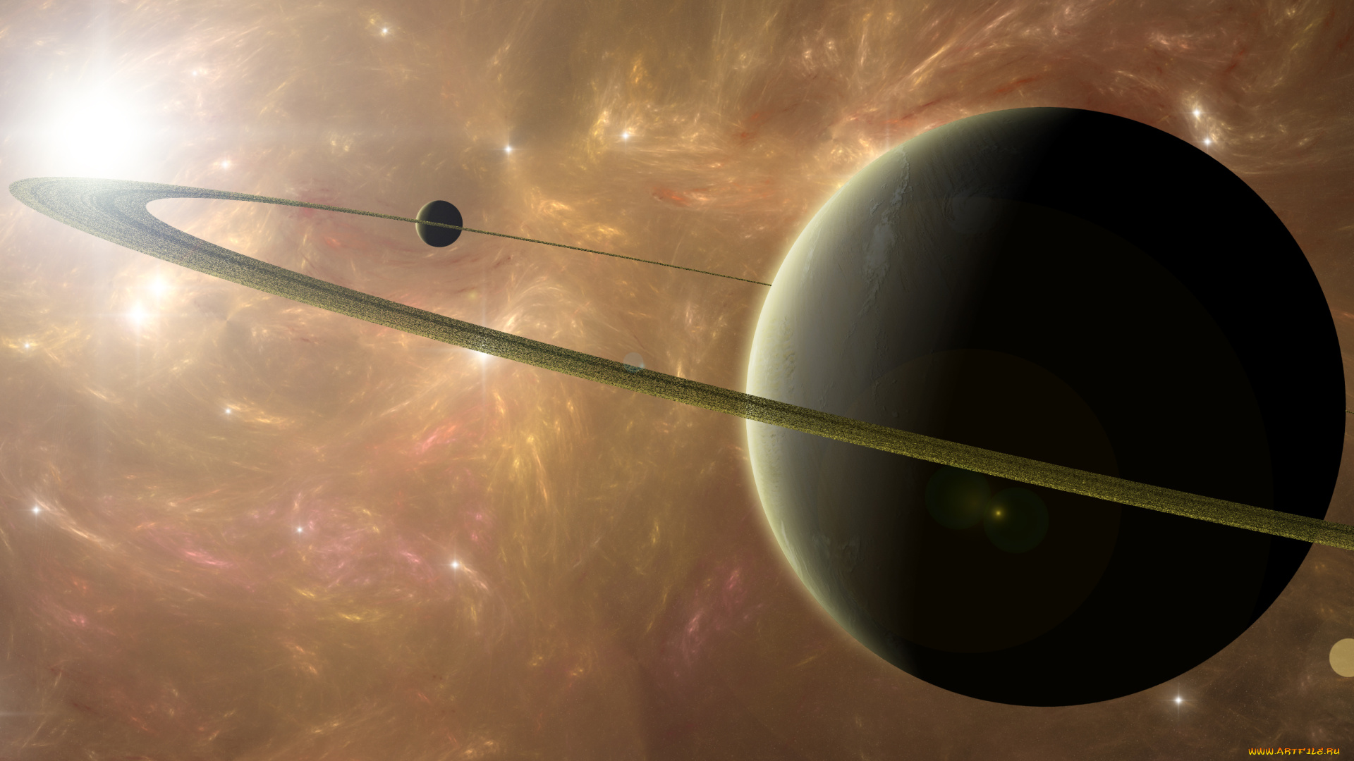 космос, арт, галактика, звезды, вселенная, планеты