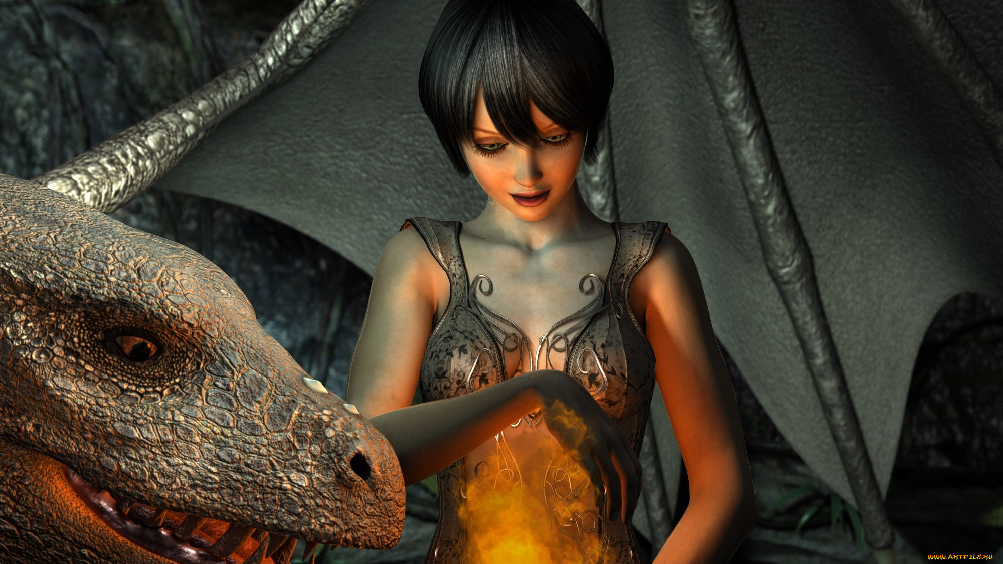 3д, графика, фантазия, , fantasy, фон, взгляд, девушка