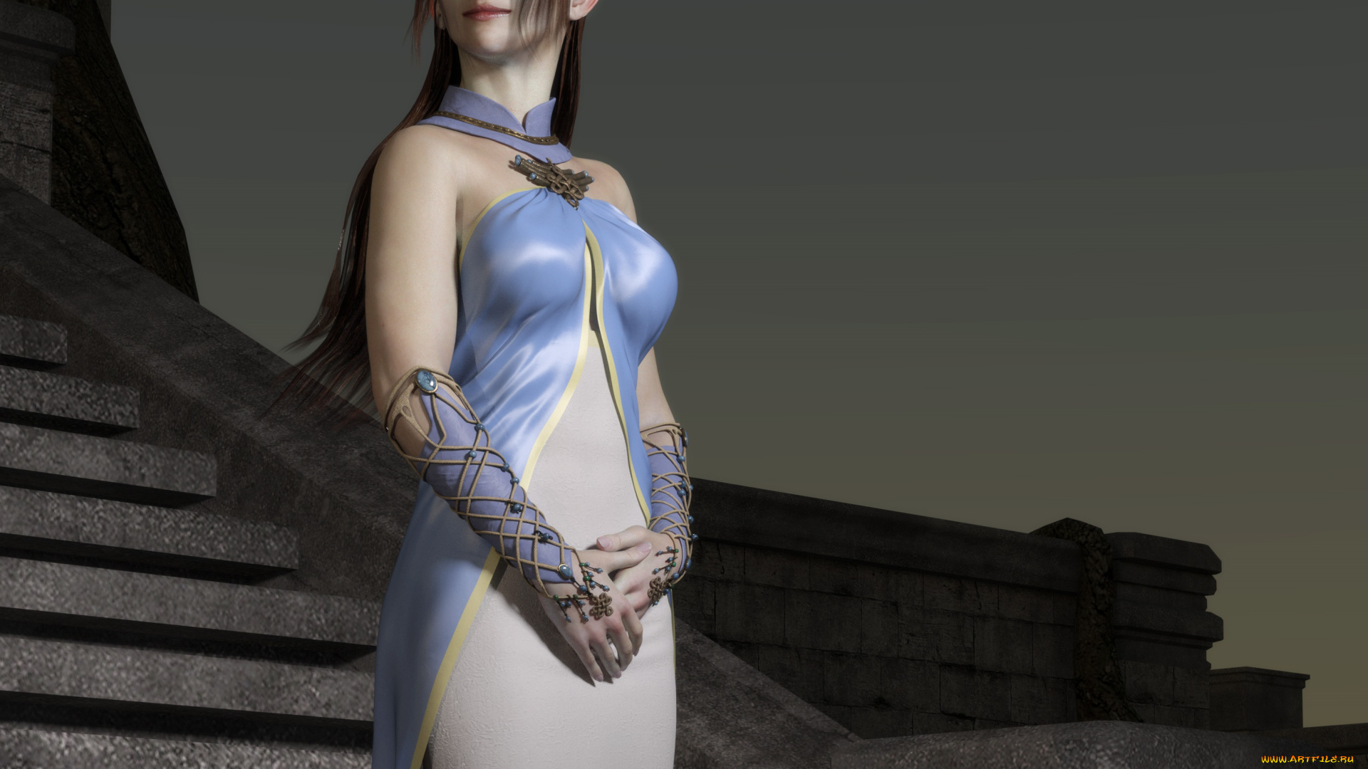 3д, графика, эльфы, , elves, фон, взгляд, эльфийка