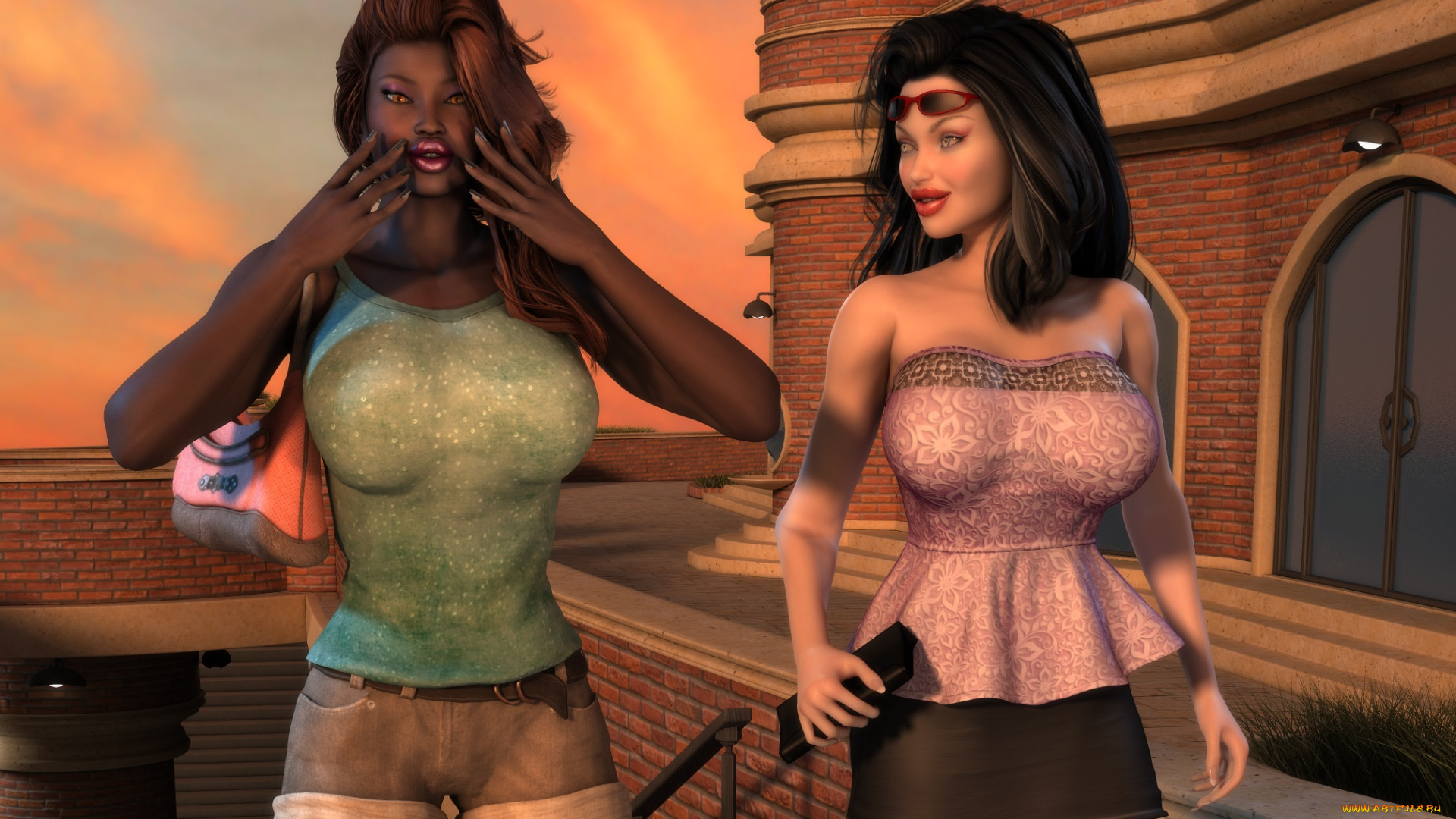 3д, графика, люди, , people, фон, взгляд, девушки