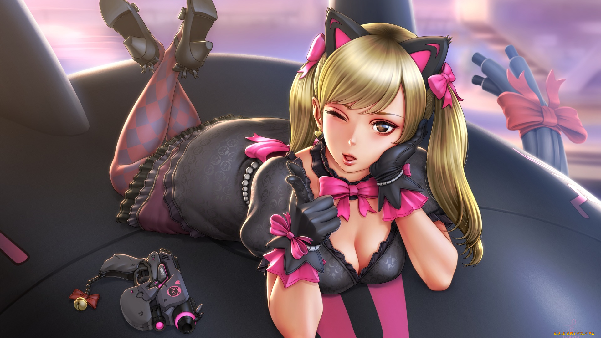 видео, игры, overwatch, пистолет, девушка