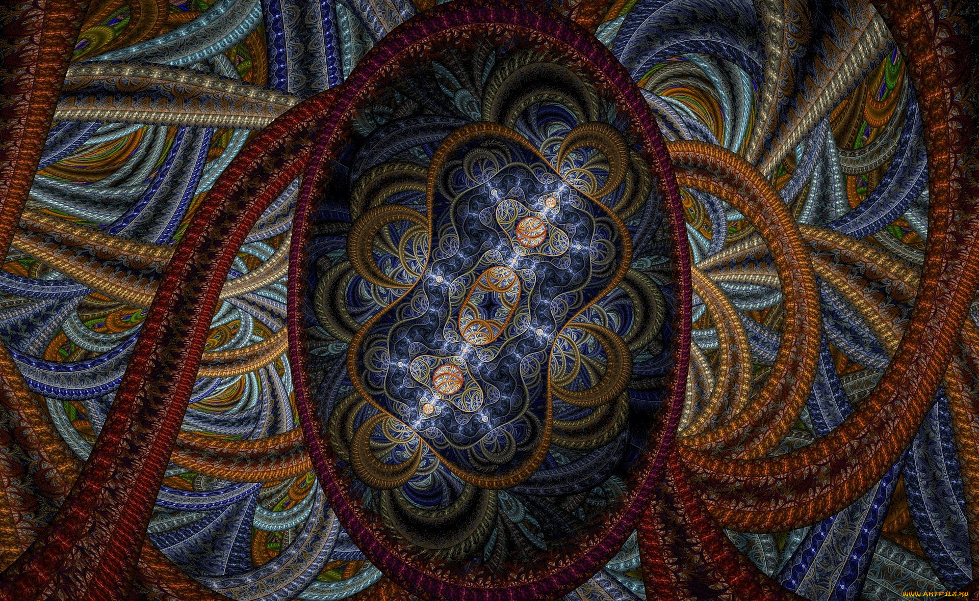 3д, графика, фракталы, , fractal, деревья, лес, река, поток