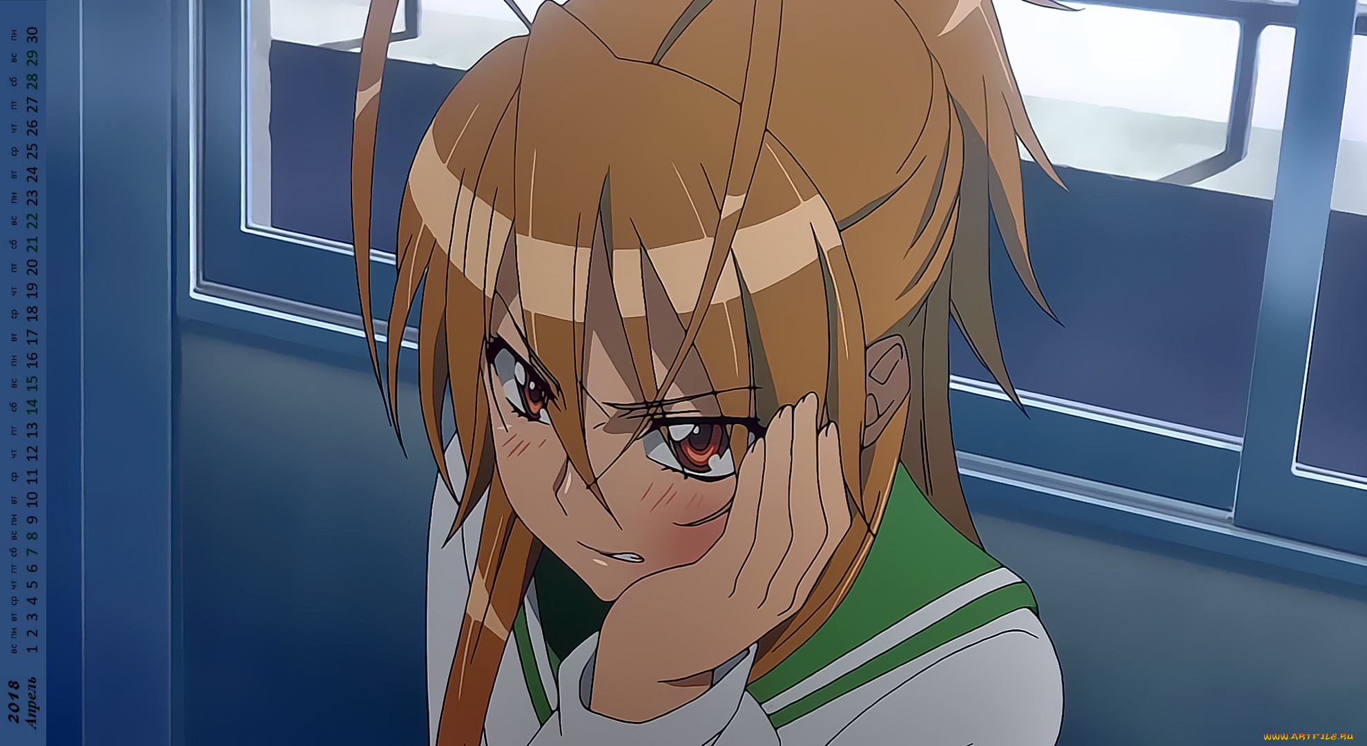 календари, аниме, взгляд, девочка