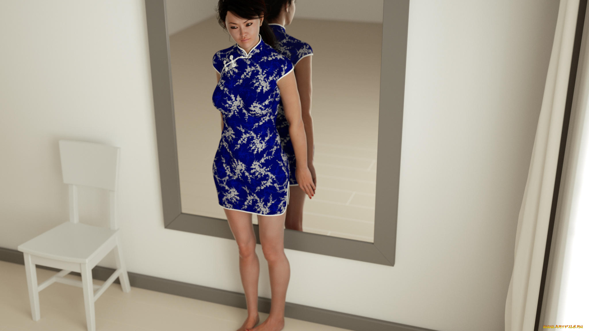 3д, графика, люди, , people, девушка, взгляд, фон