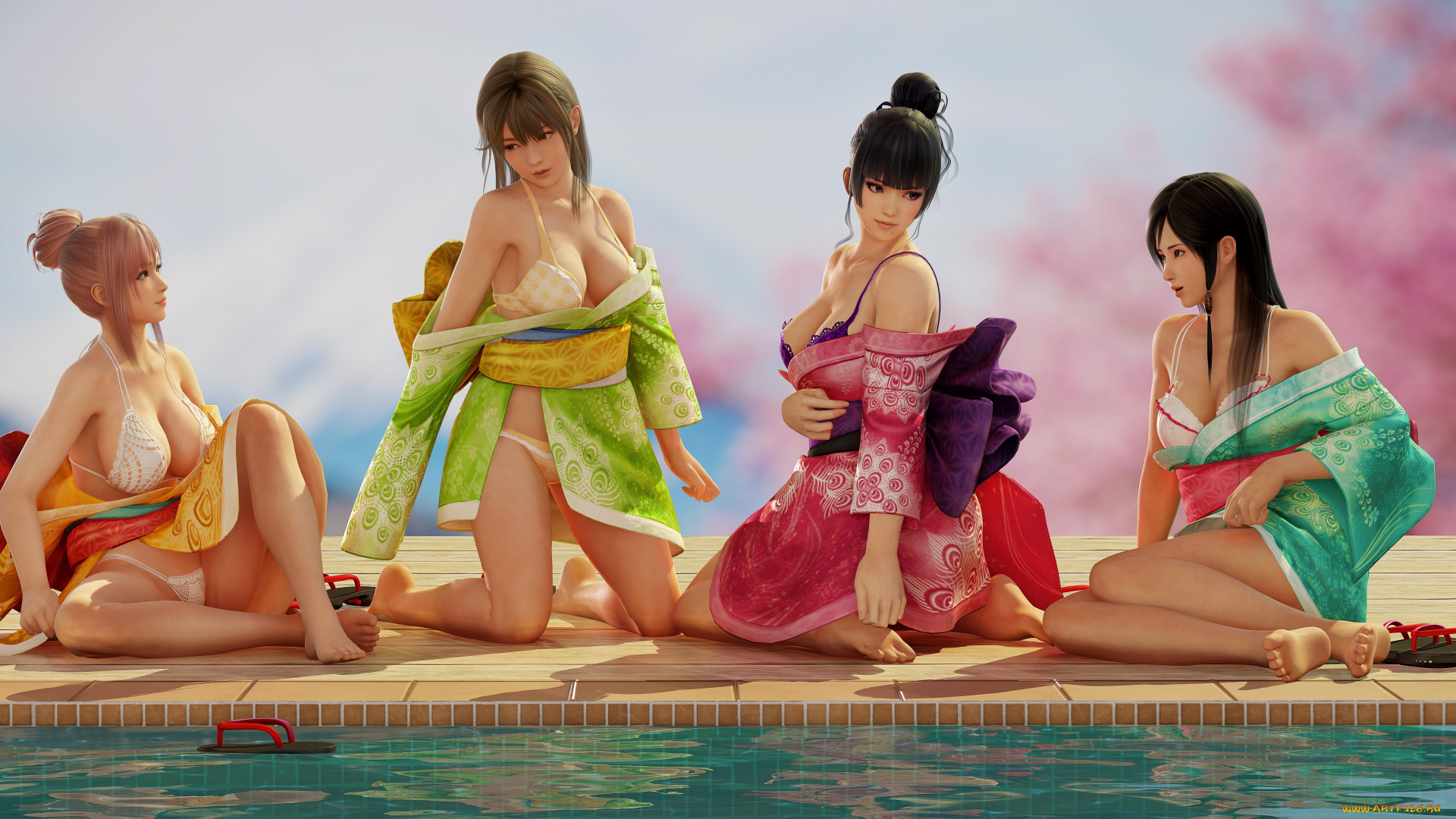 3д, графика, люди, , people, девушки, взгляд, фон