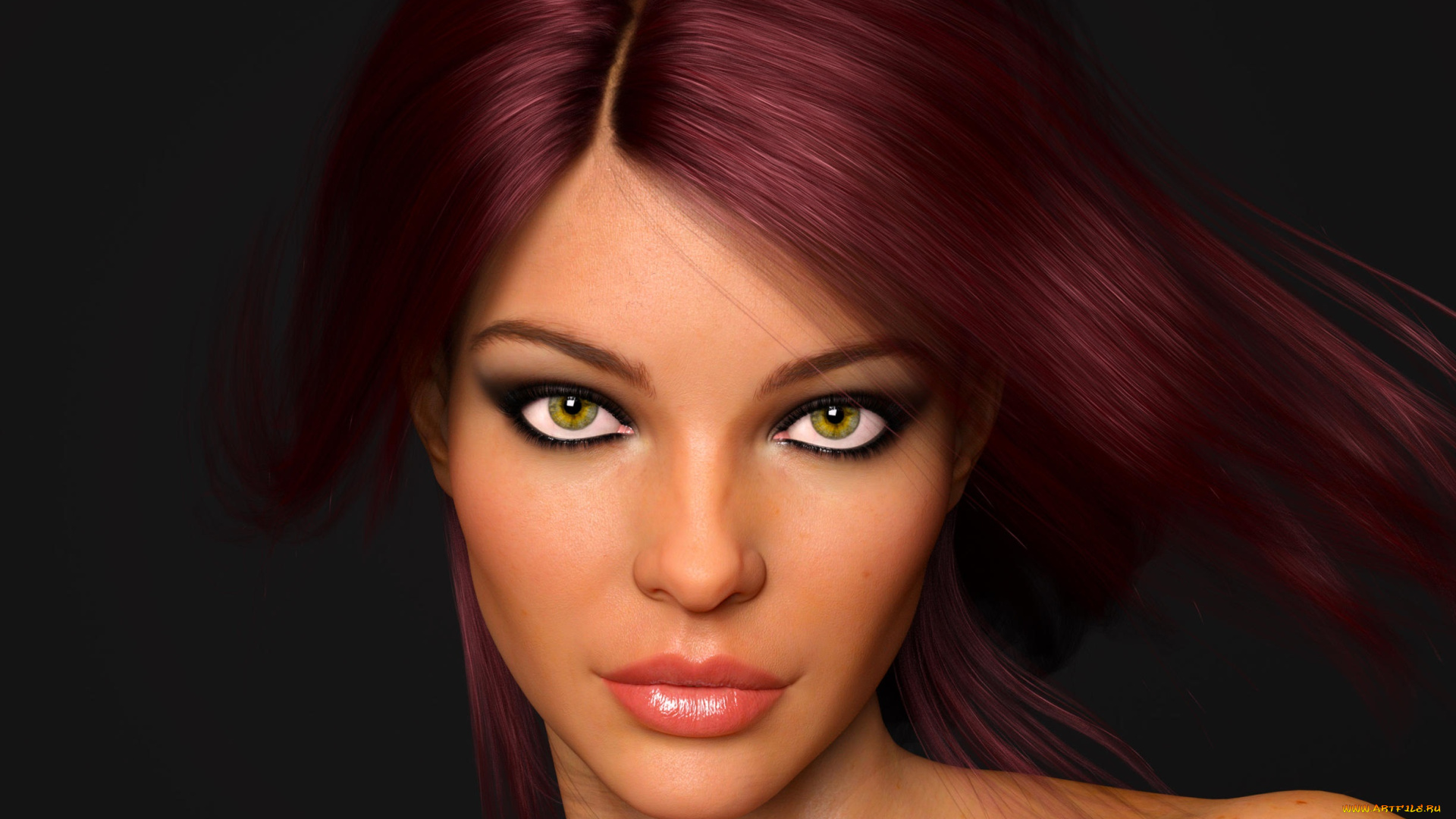 3д, графика, портрет, , portraits, взгляд, девушка, фон