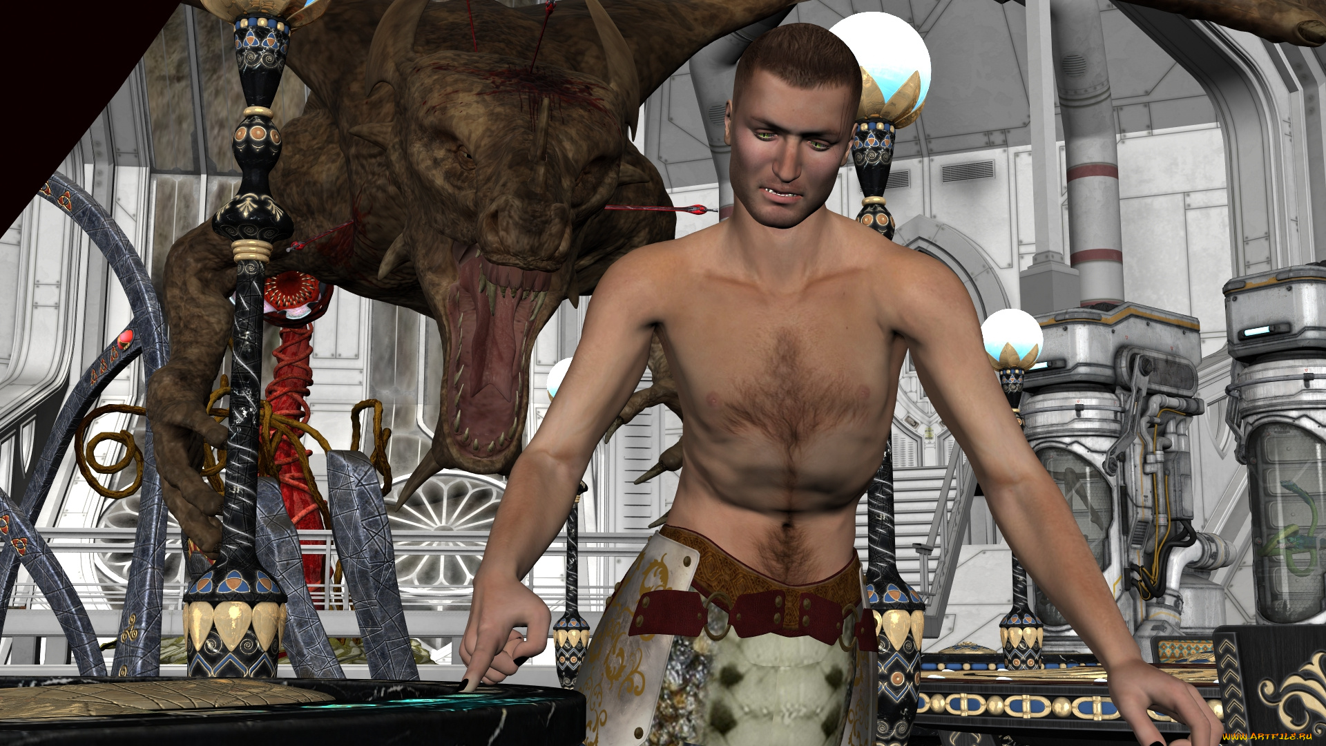 3д, графика, существа, , creatures, фон, взгляд, девушка