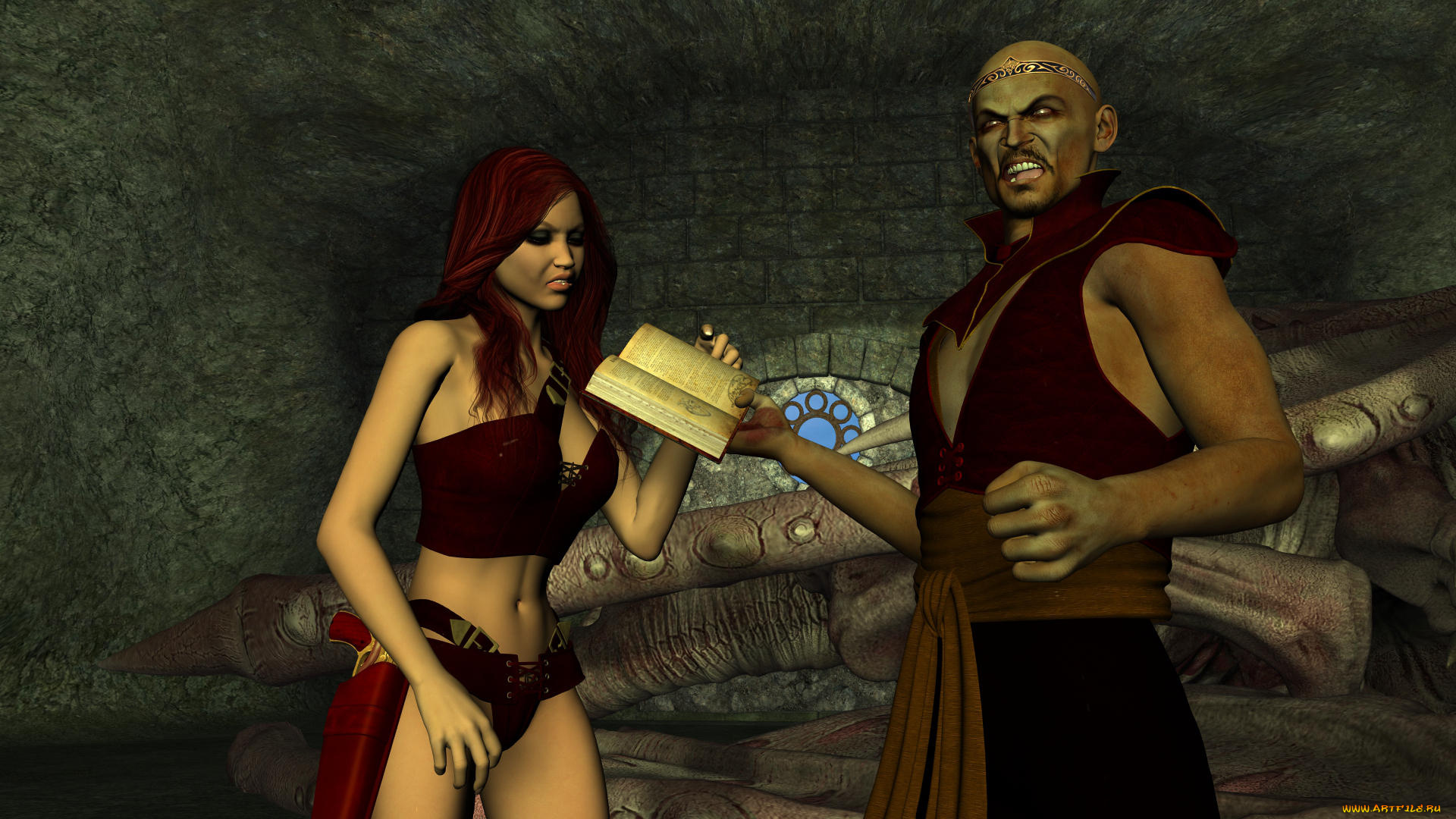 3д, графика, существа, , creatures, фон, взгляд, девушка