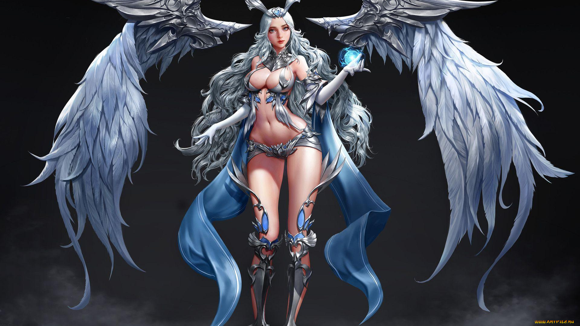 видео, игры, league, of, angels, крылья, ангел, девушка