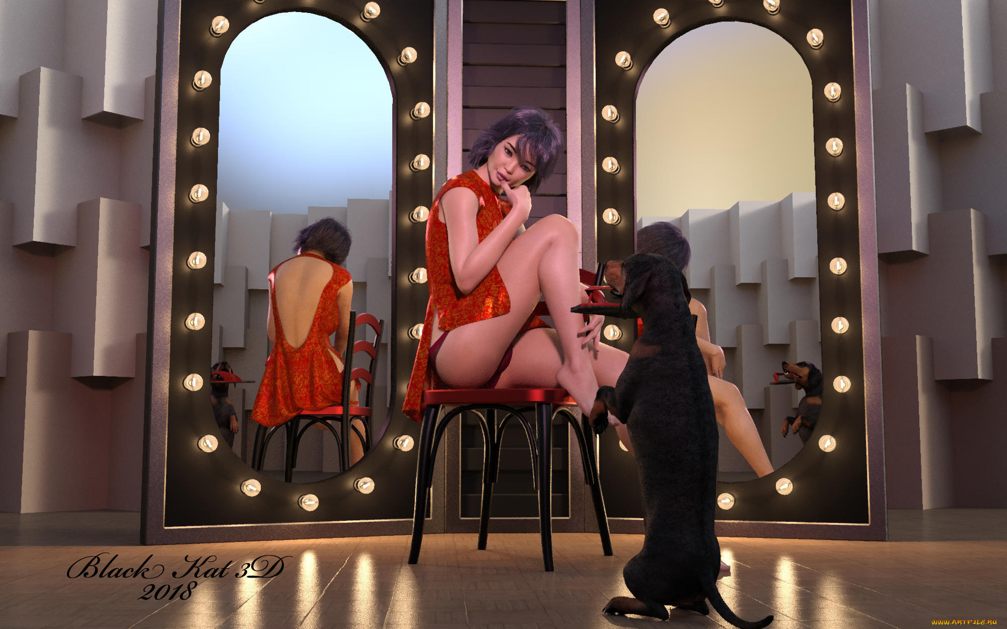 3д, графика, люди, и, животные, , people, and, animals, девушка, взгляд, фон