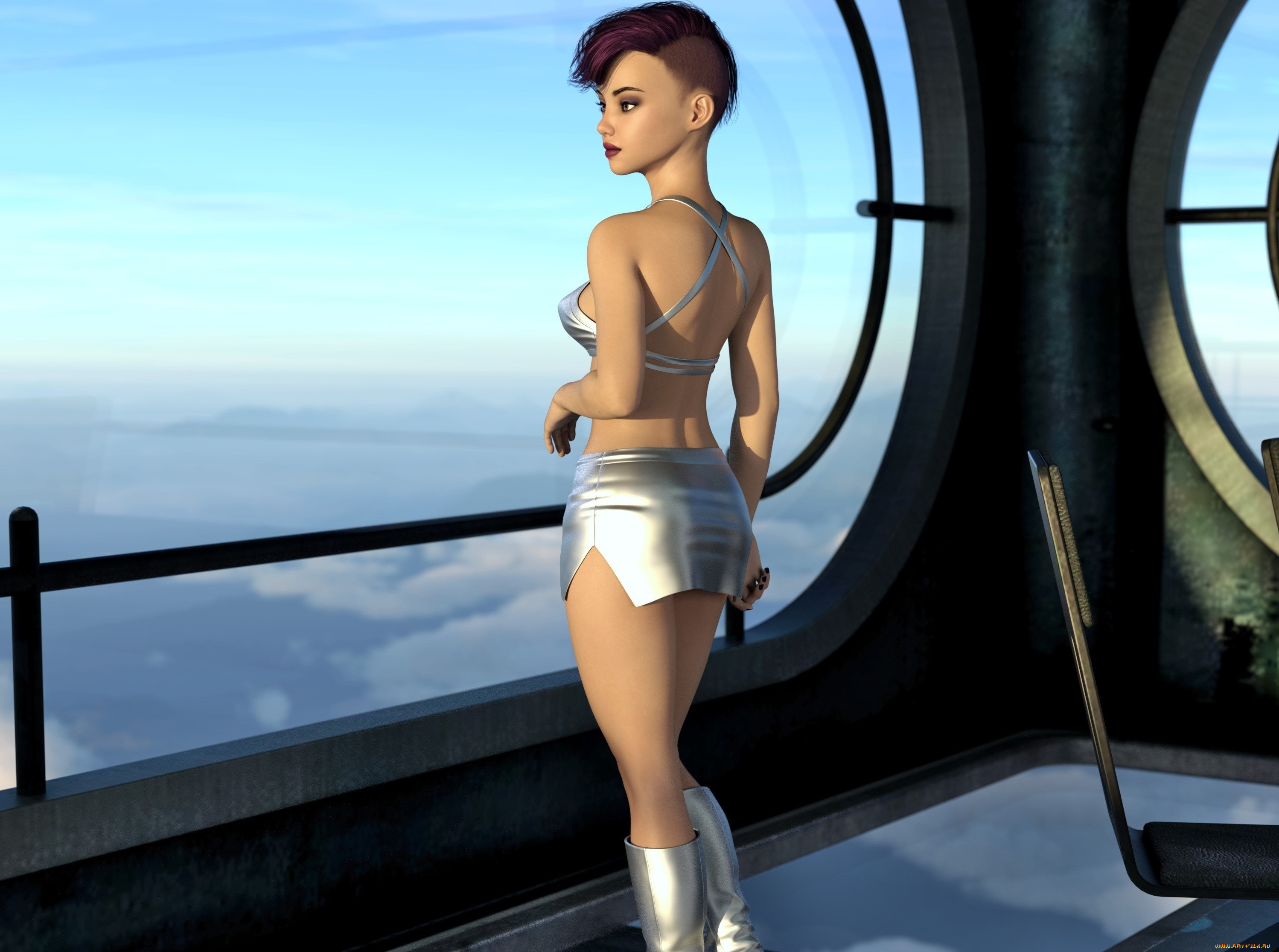 3д, графика, люди, , people, девушка, взгляд, фон