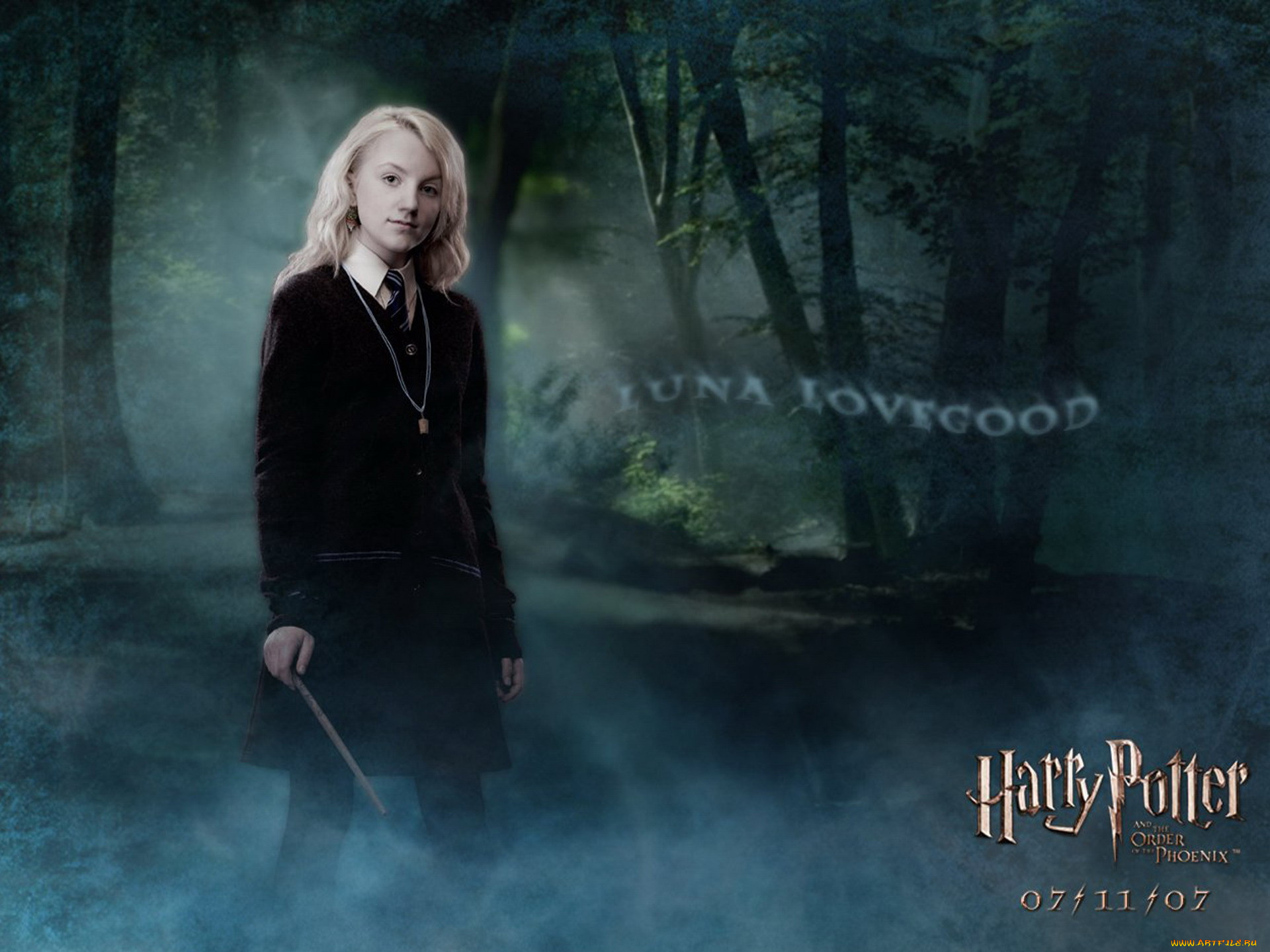 кино, фильмы, harry, potter, and, the, order, of, the, phoenix, луна, лавгуд, палочка, лес