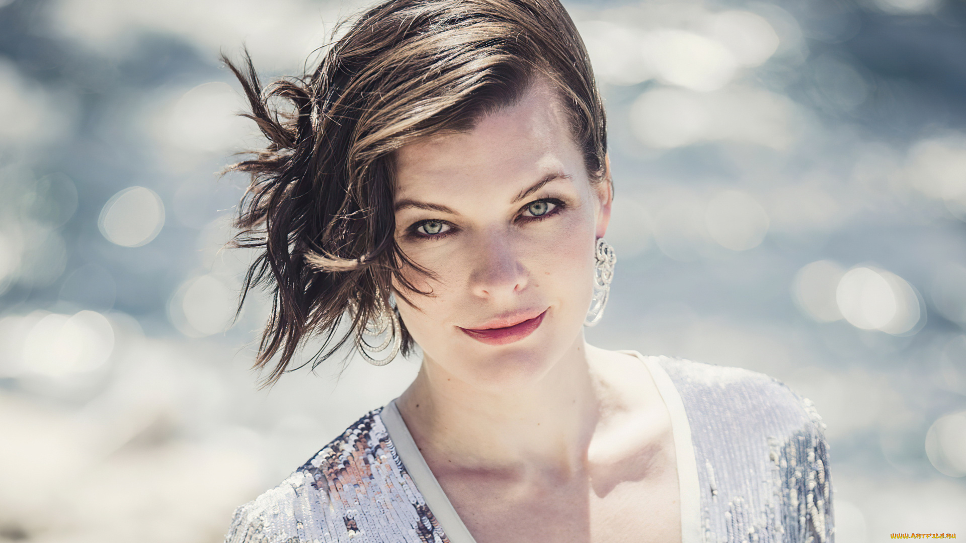 девушки, milla, jovovich, актриса, шатенка, лицо