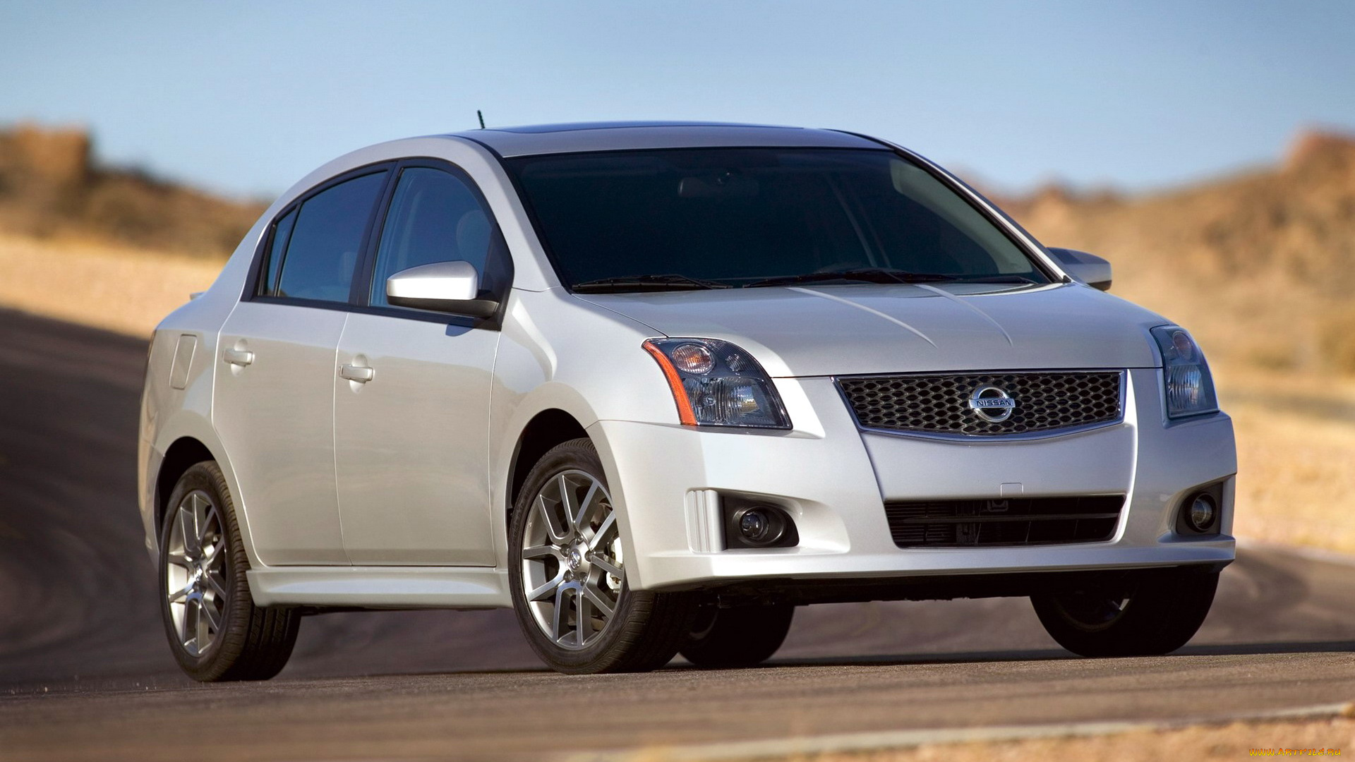 nissan, sentra, se-r, автомобили, nissan, datsun, ниссан, серебристый, горы, дорога