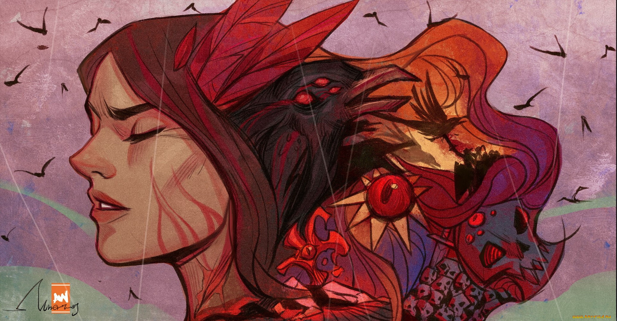 видео, игры, league, of, legends, лицо, птицы